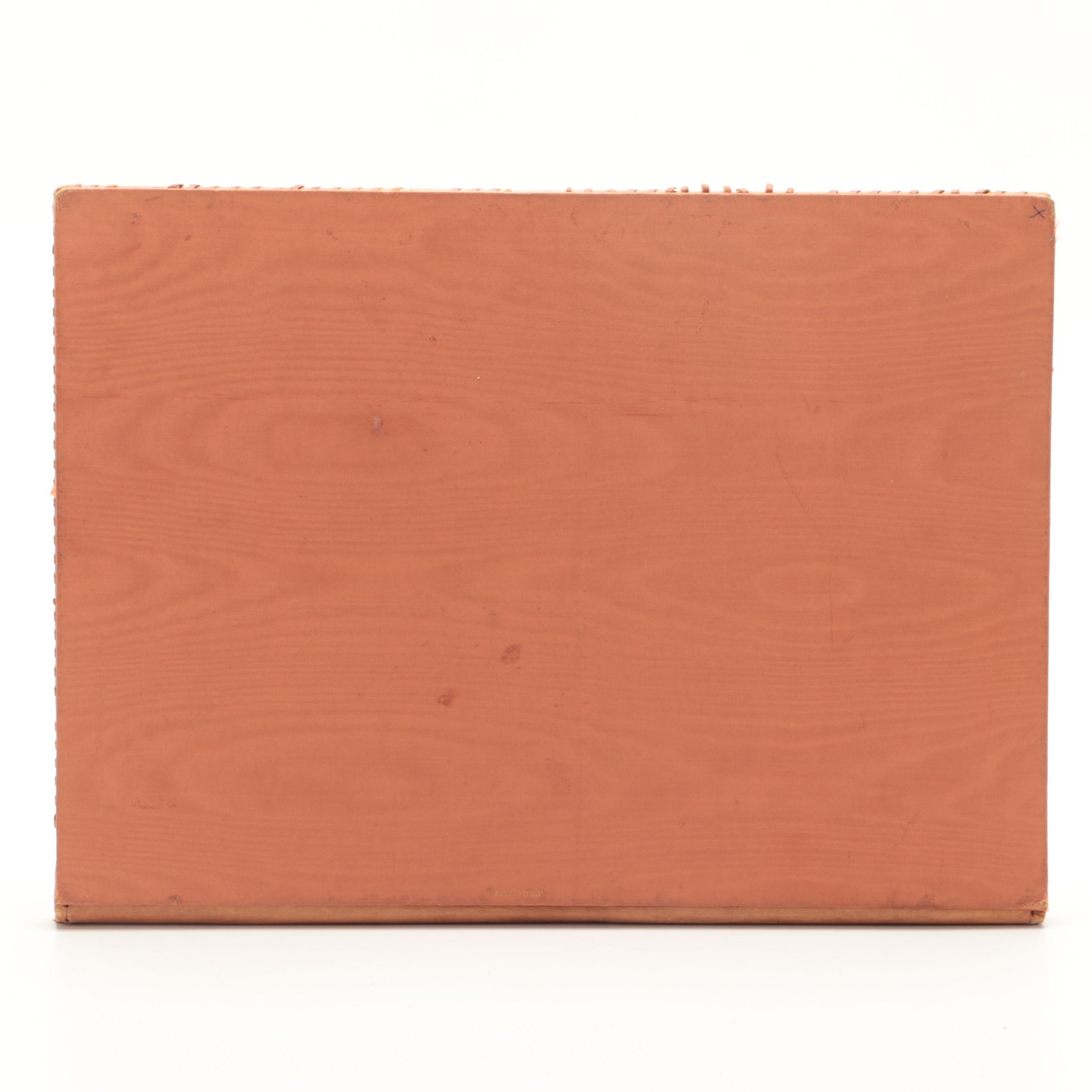 Italian Baroque Style Embossed Leather and Silk Folio