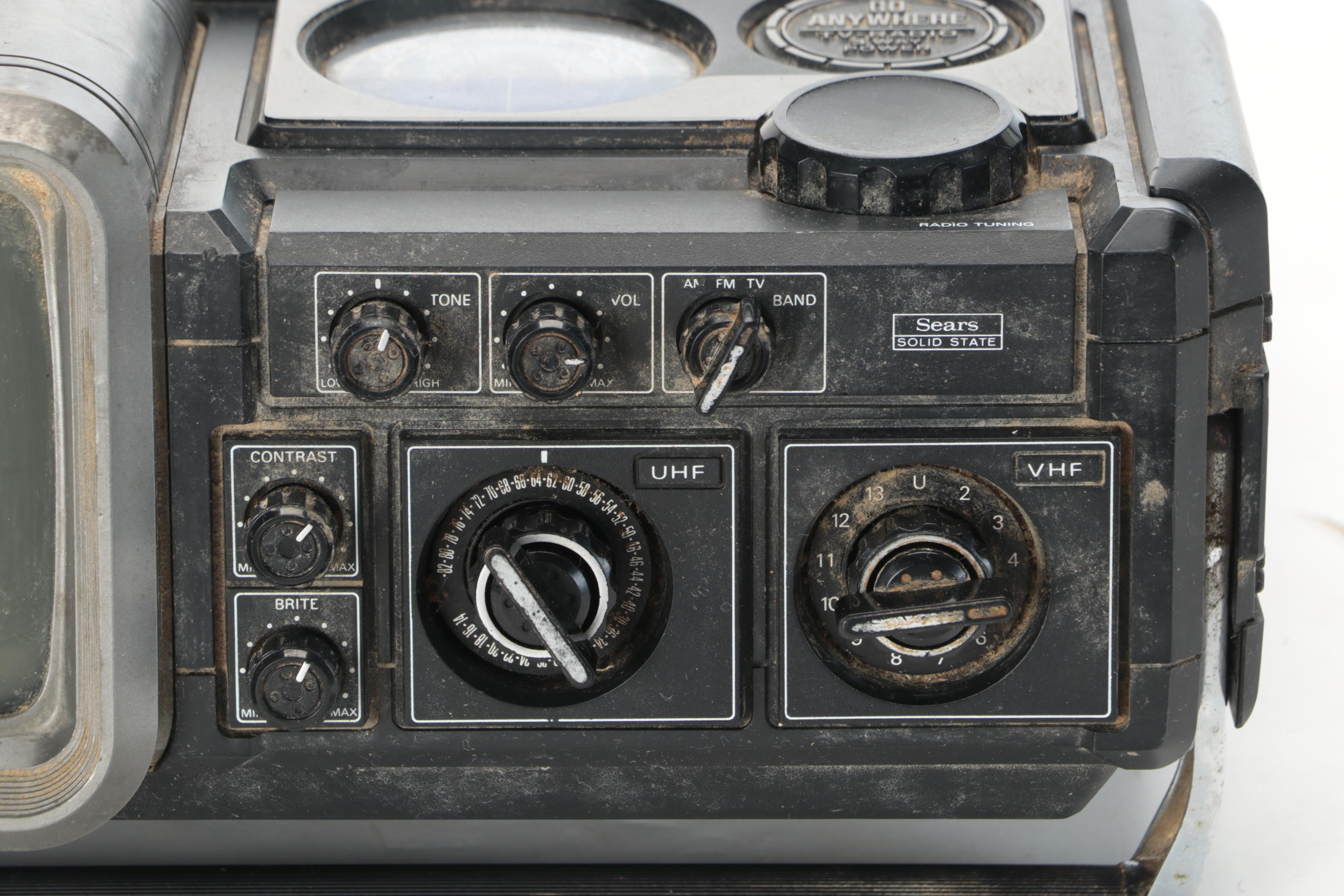 Sears Roebuck Model 564.50381 "Go Anywhere" Portable Television and Radio, 1980s