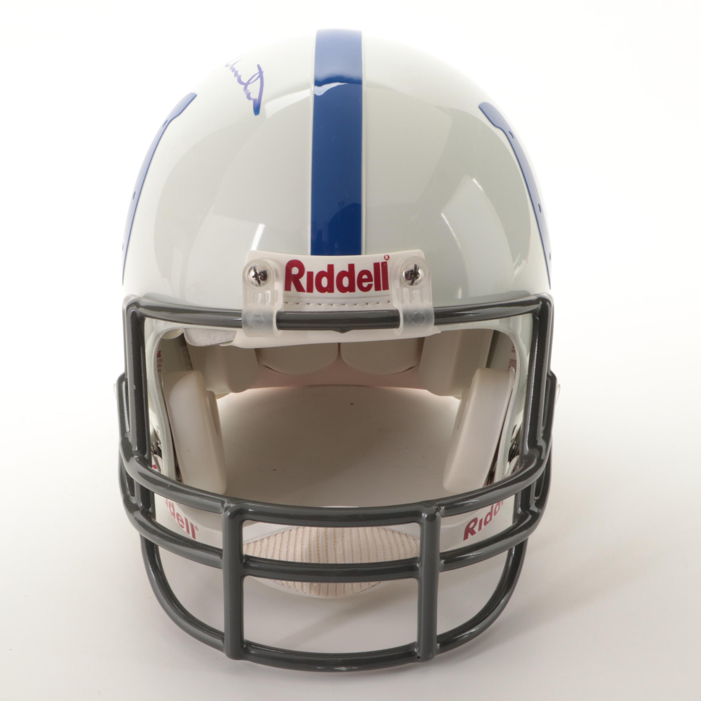 Johnny Unitas Signed Baltimore Colts Riddell NFL Throwback Helmet