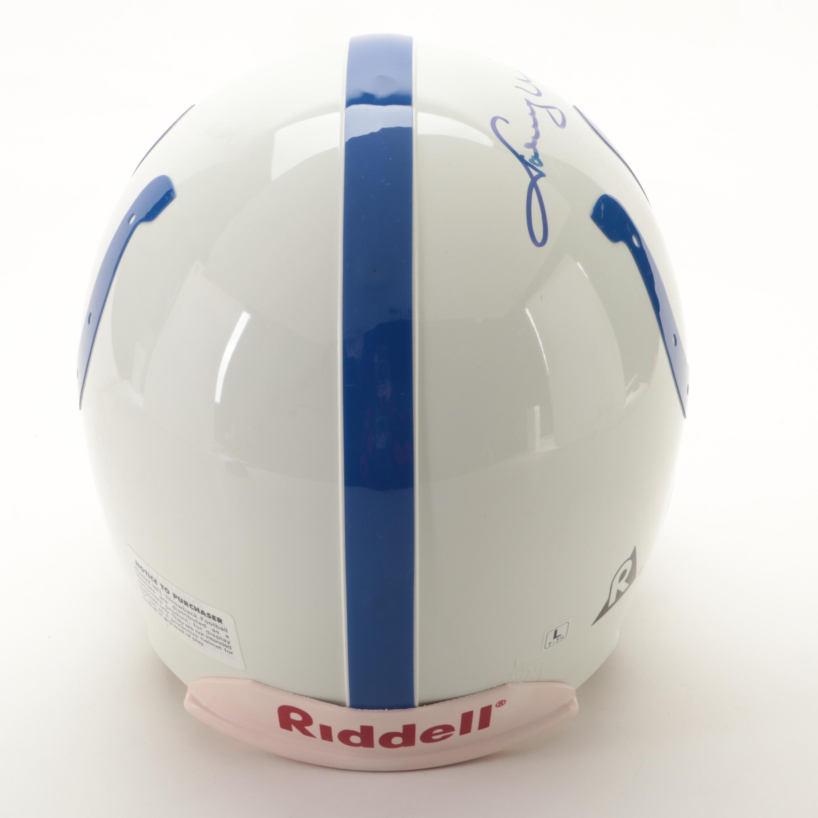Johnny Unitas Signed Baltimore Colts Riddell NFL Throwback Helmet