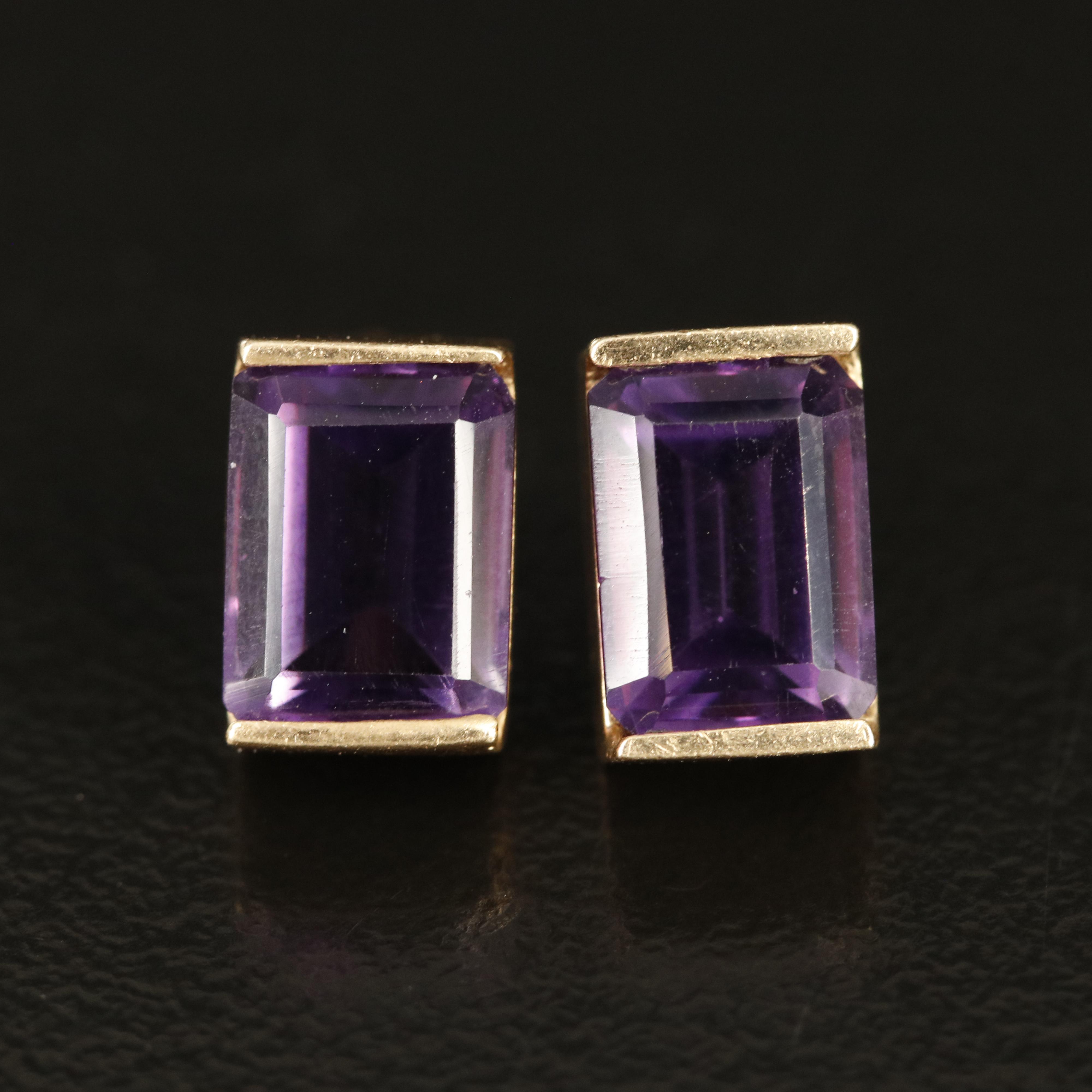 14K Amethyst Stud Earrings
