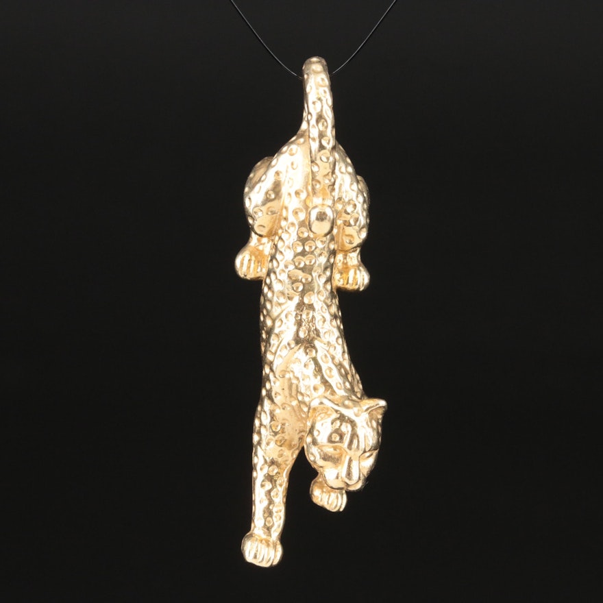 14K Leopard Pendant