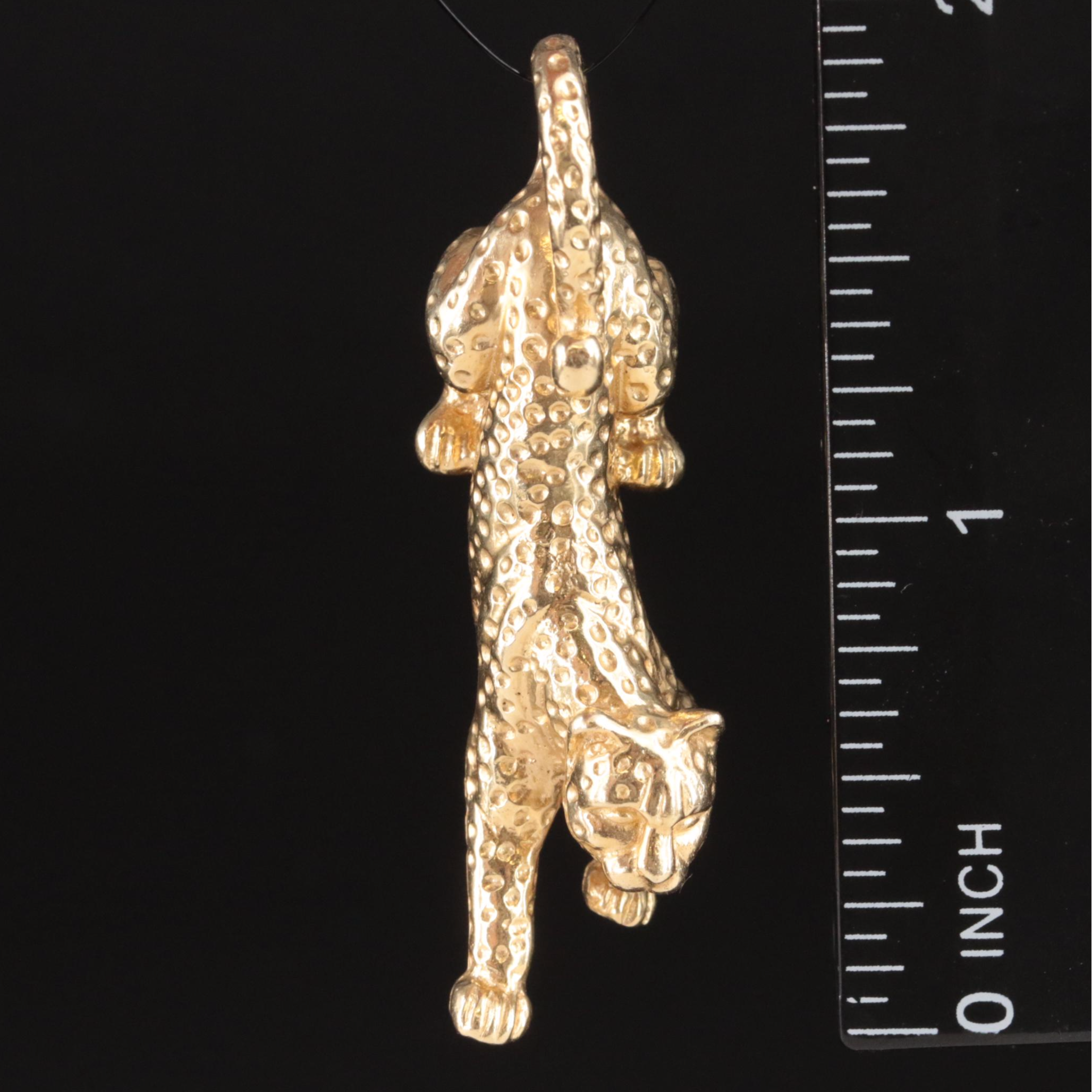 14K Leopard Pendant