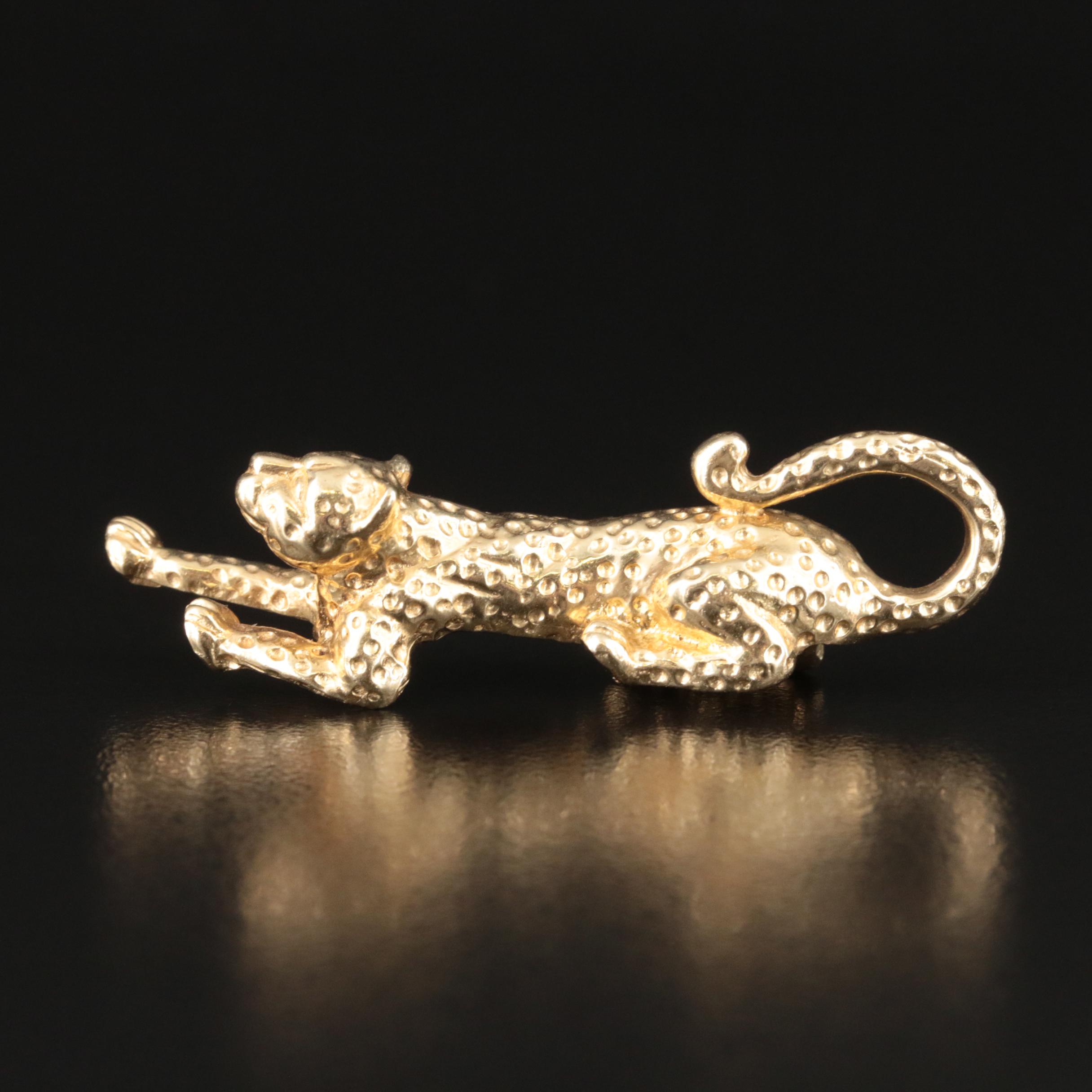 14K Leopard Pendant