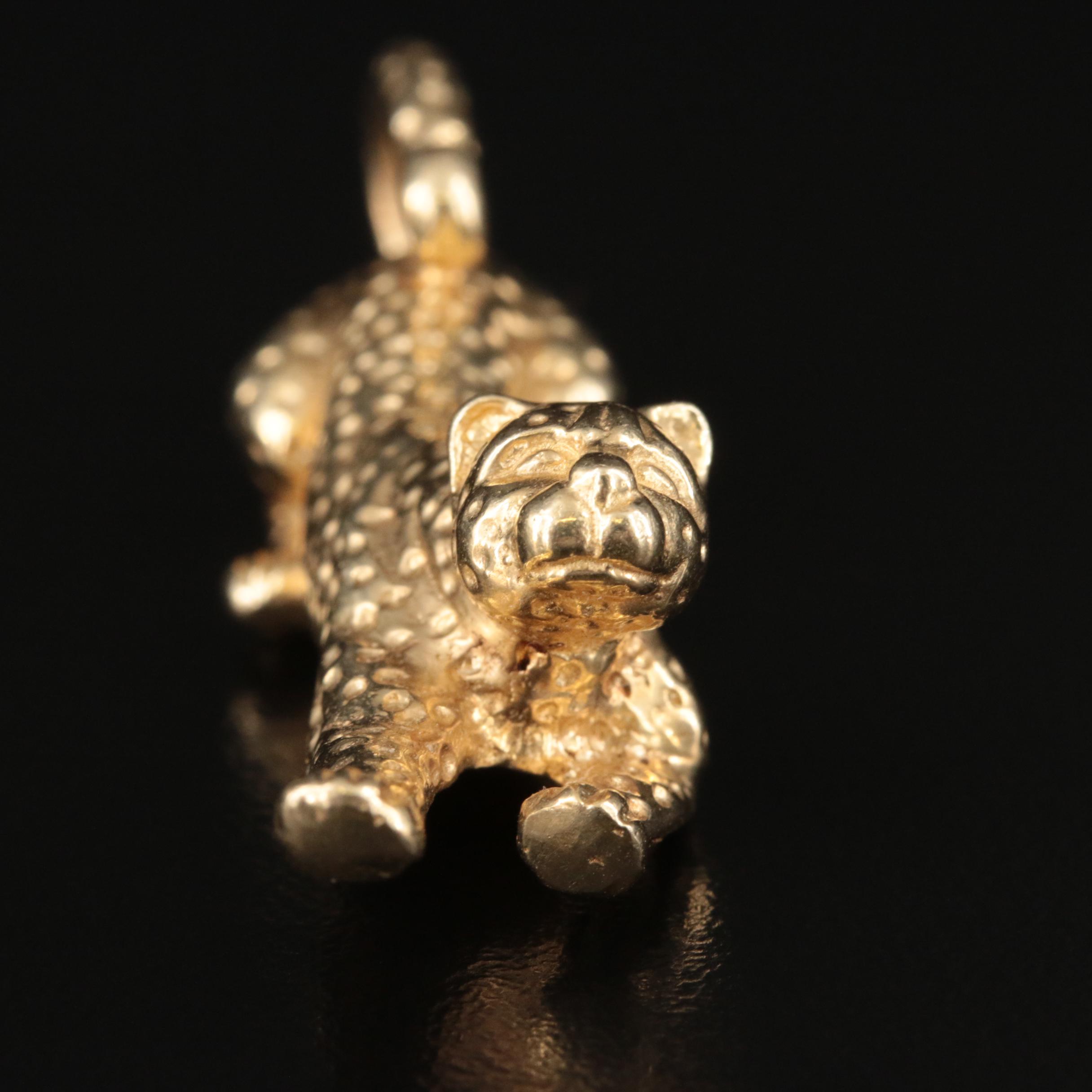 14K Leopard Pendant