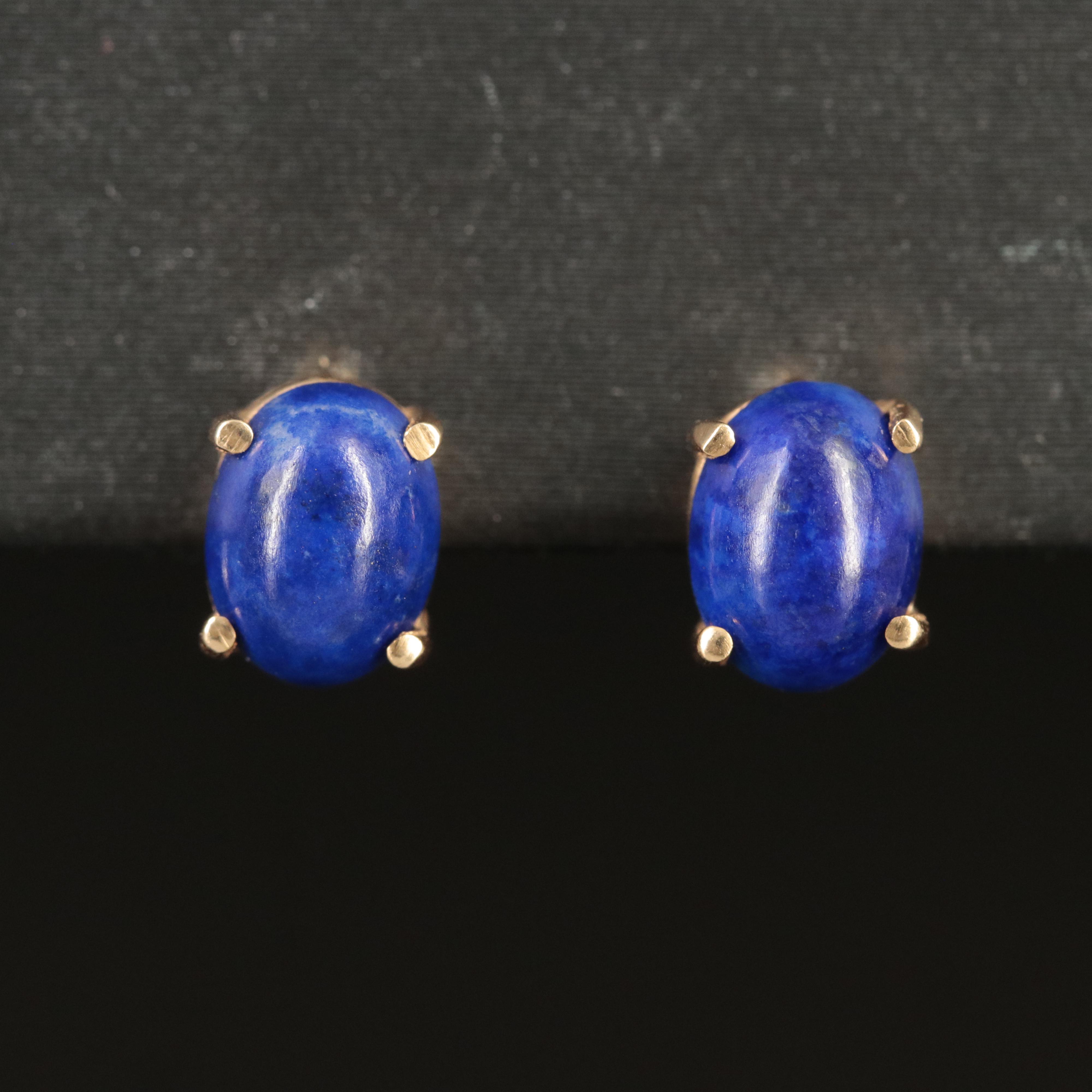 14K Lapis Lazuli Stud Earrings
