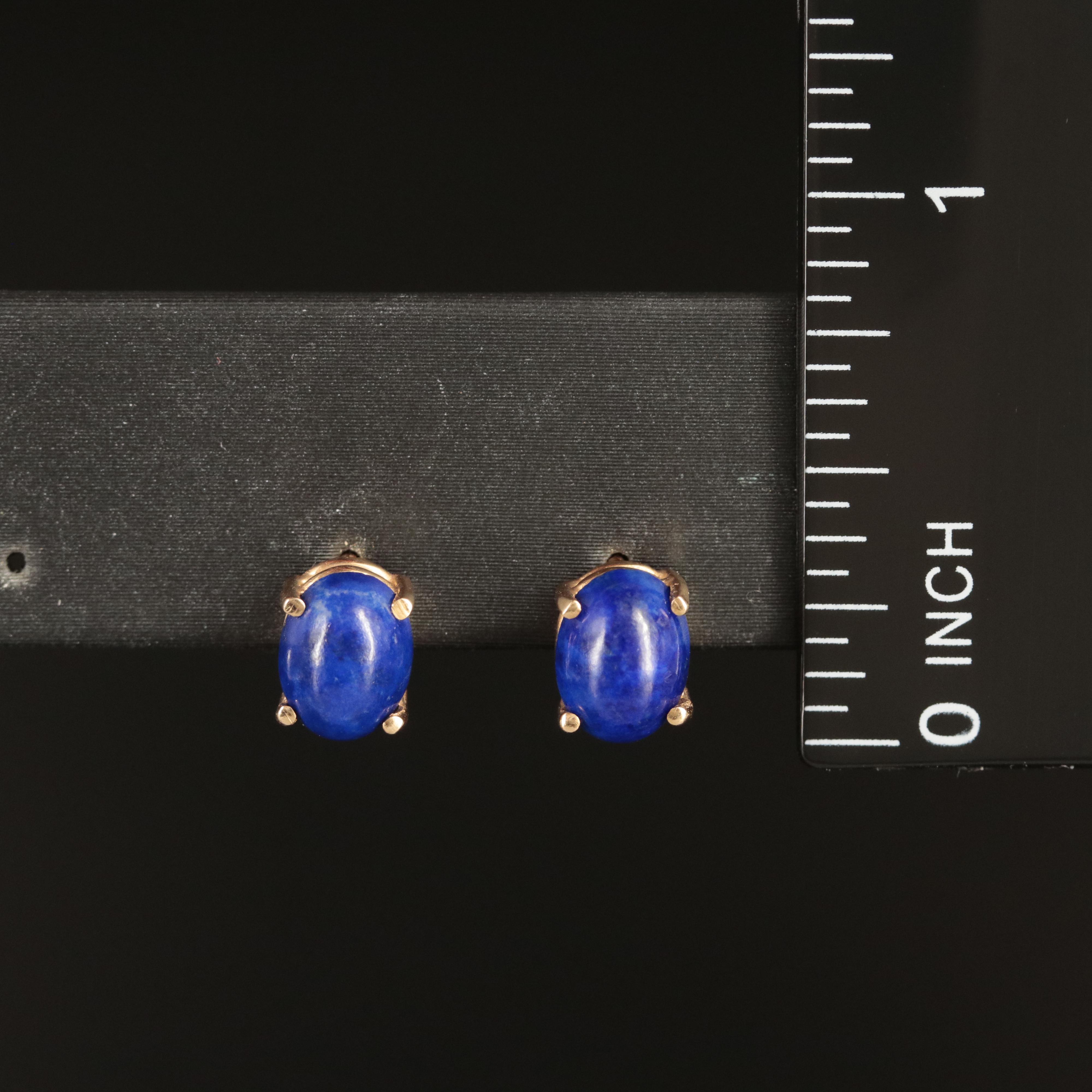 14K Lapis Lazuli Stud Earrings