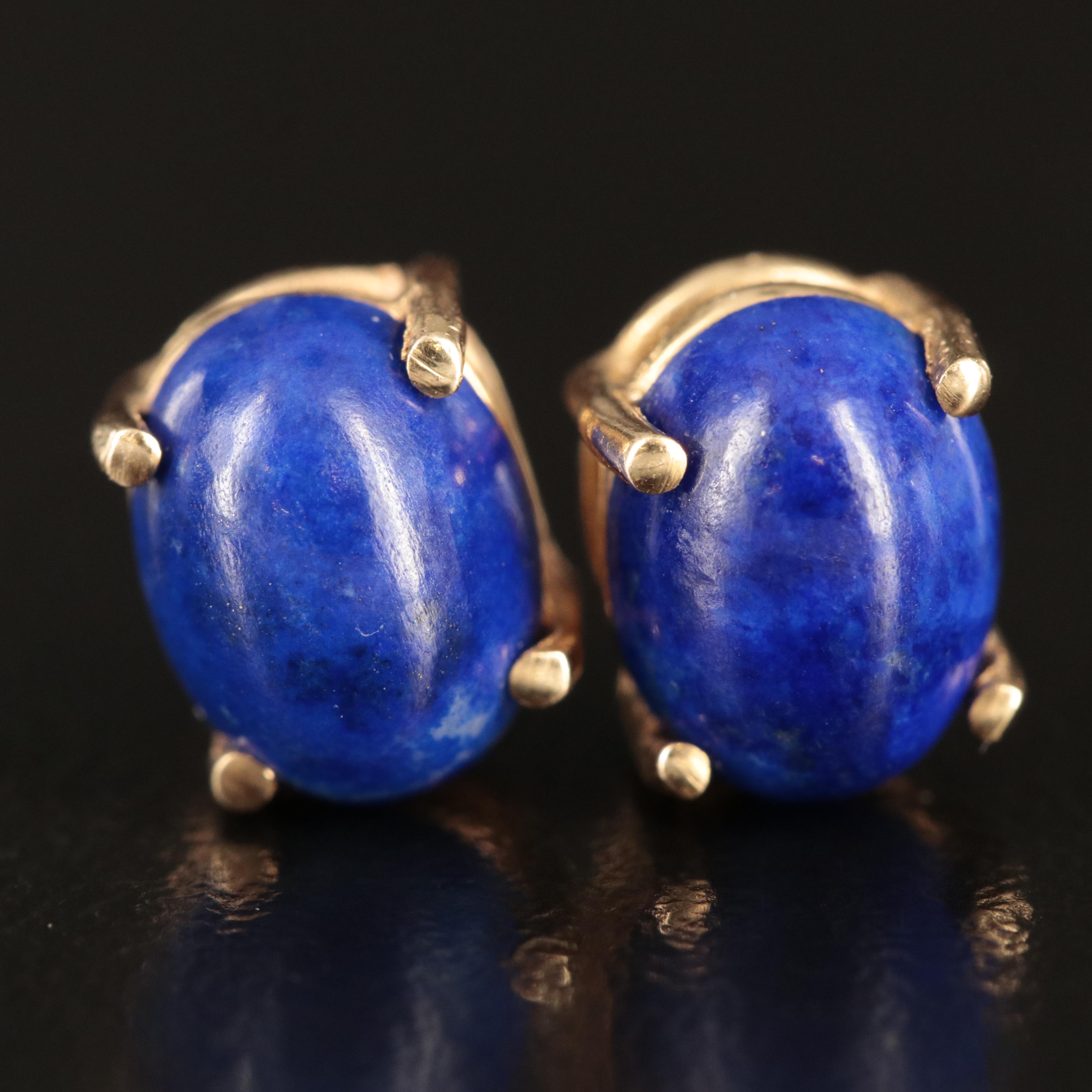 14K Lapis Lazuli Stud Earrings