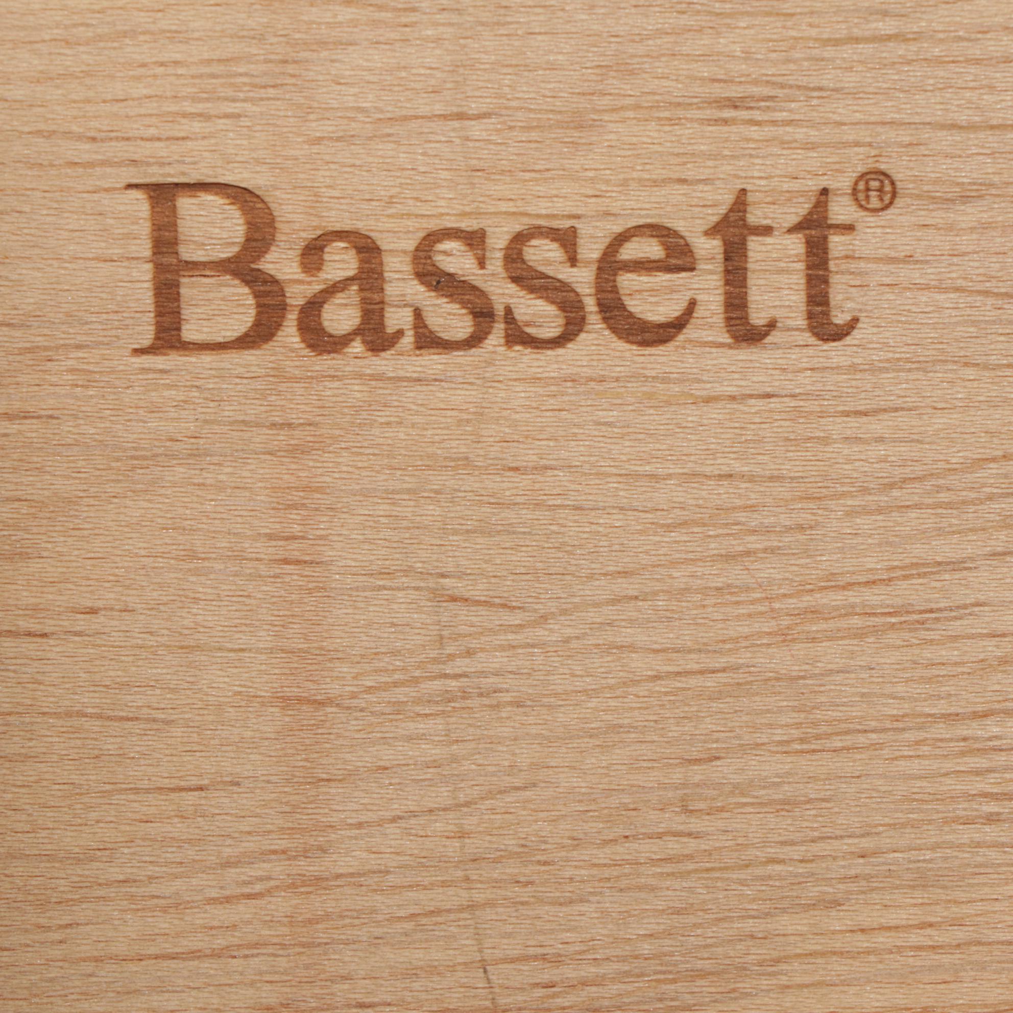 Bassett Oak-Veneered Two-Drawer Nightstand, Late 20th Century