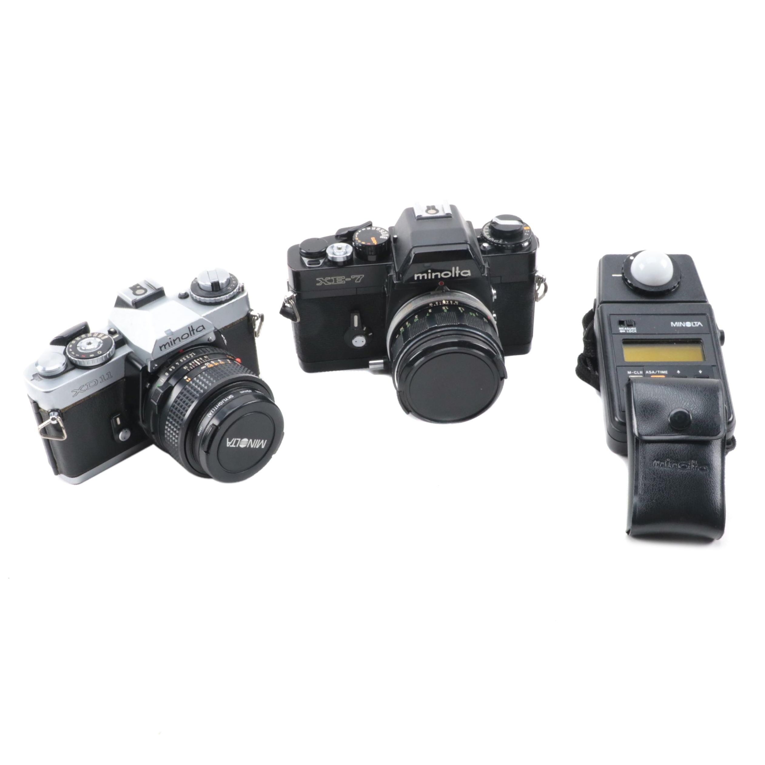 Minolta XE-7 and XD11 SLR Cameras and More Camera Accessories