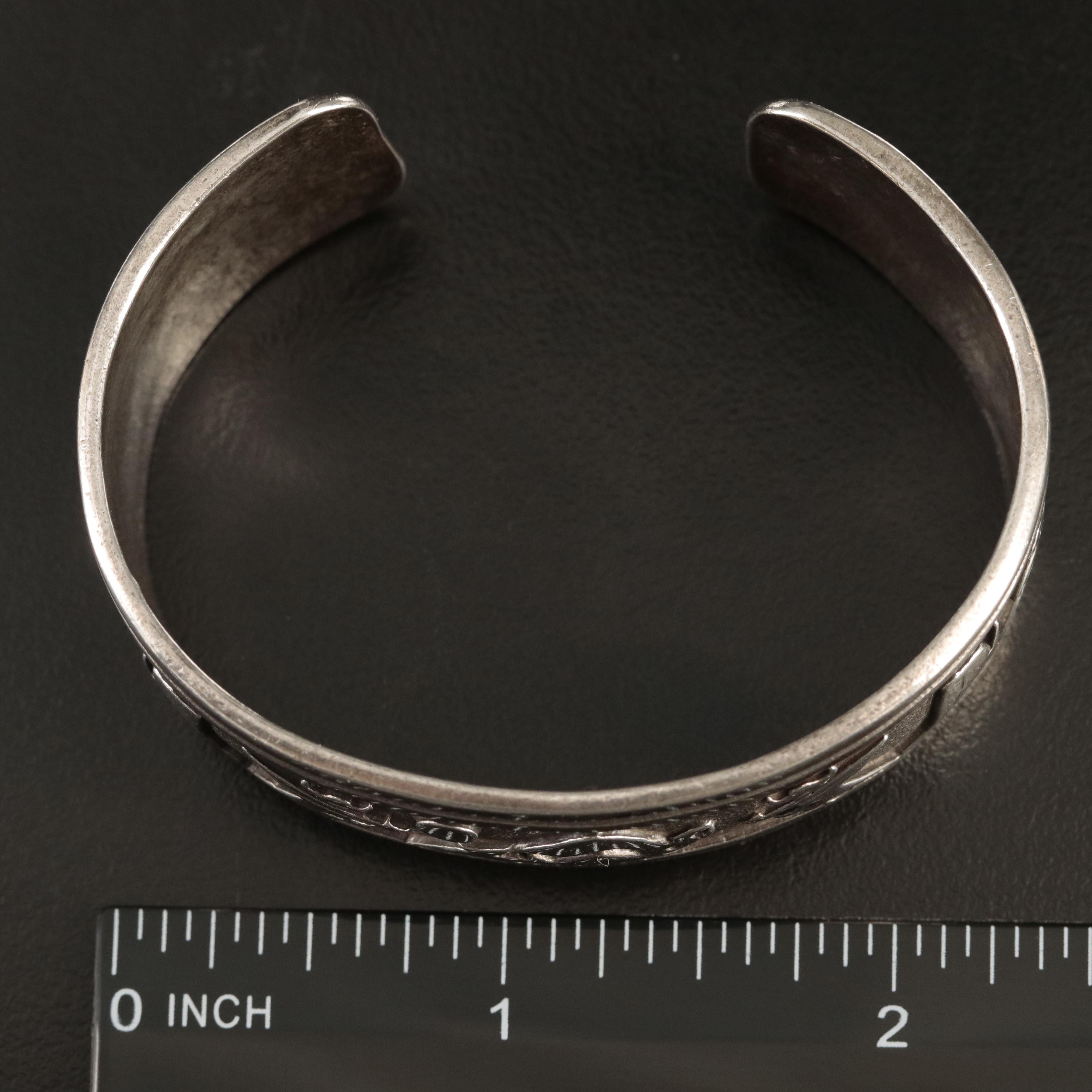 Shube's Manufacturing Southwestern Sterling Storyteller Cuff