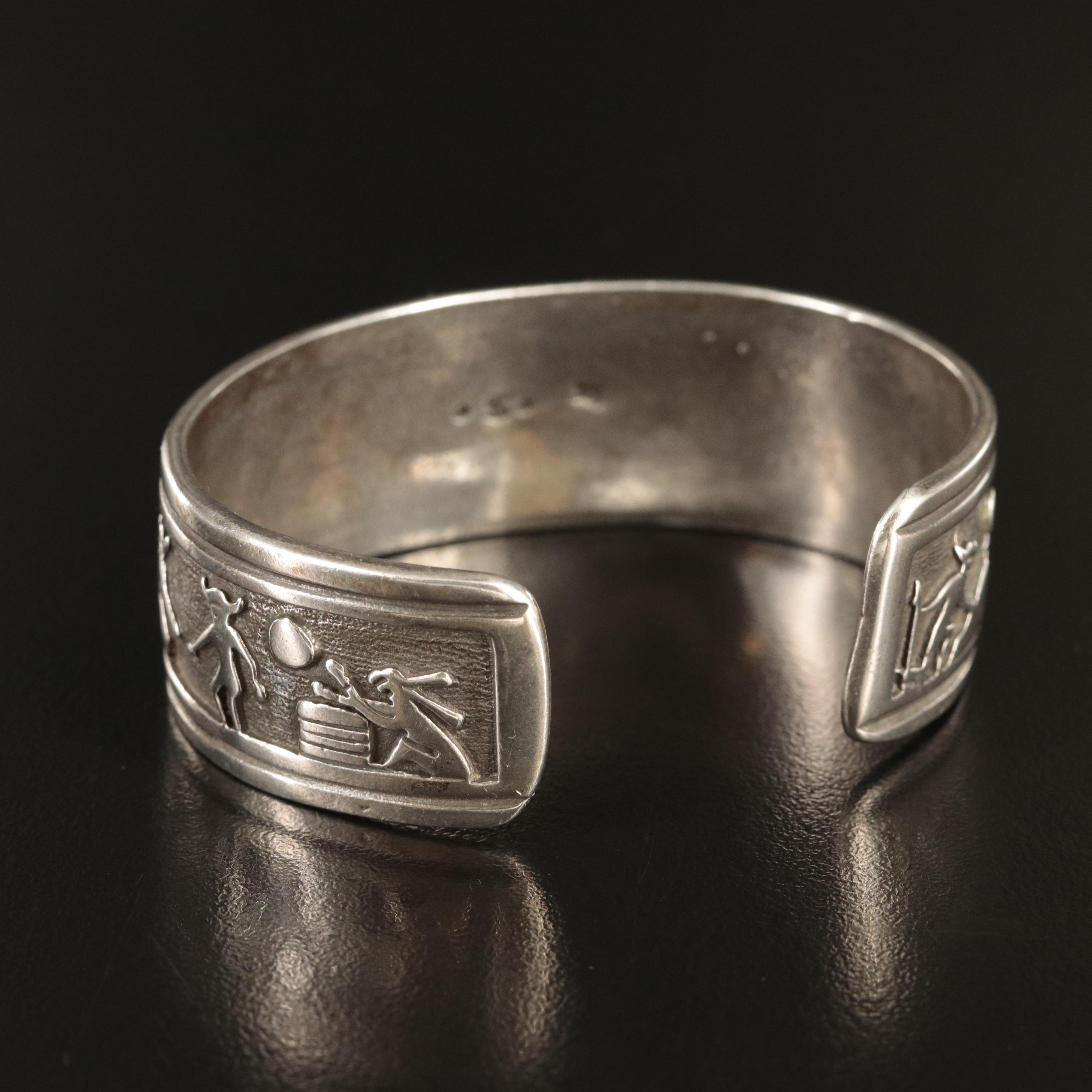 Shube's Manufacturing Southwestern Sterling Storyteller Cuff