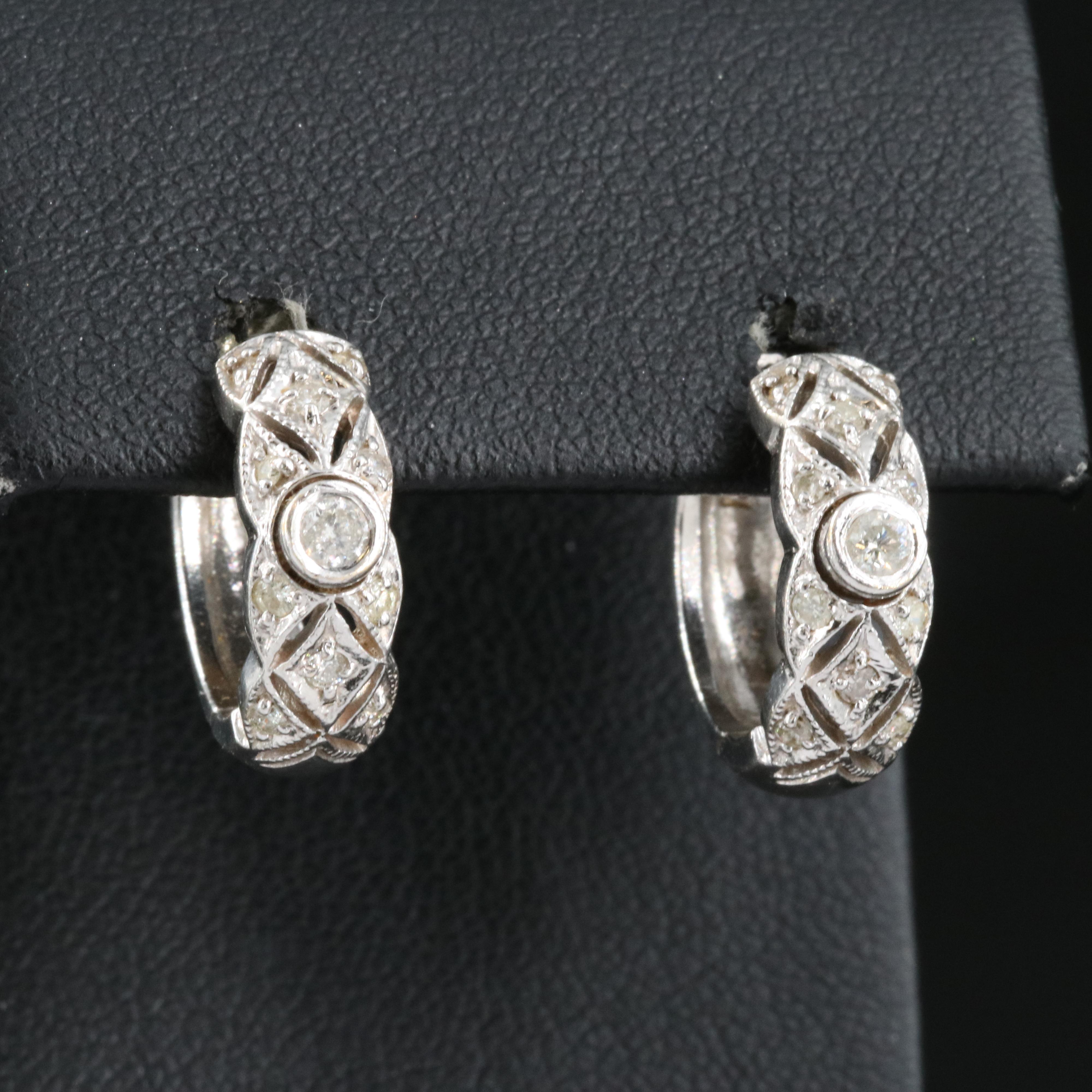 14K 0.32 CTW Diamond Huggie Earrings