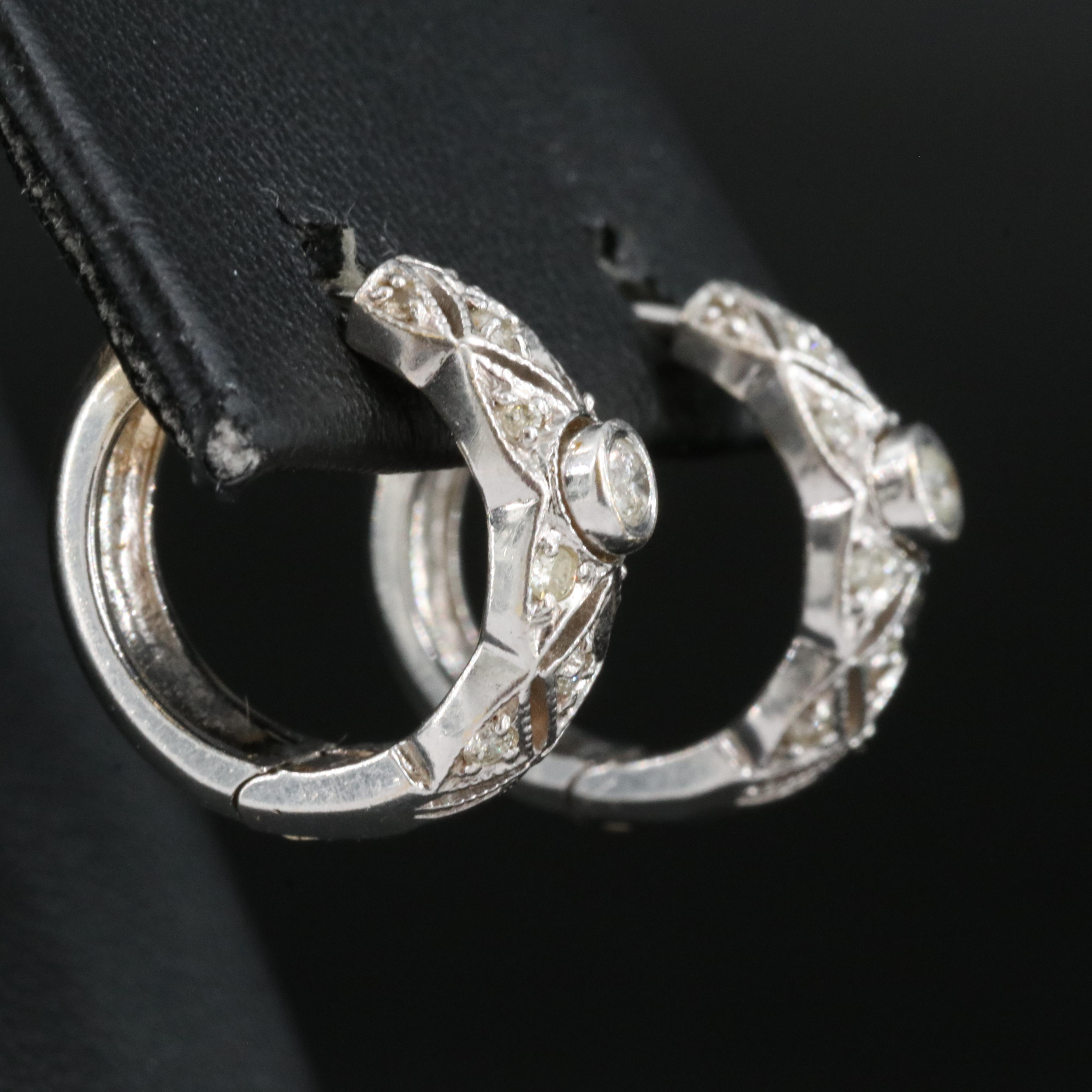 14K 0.32 CTW Diamond Huggie Earrings