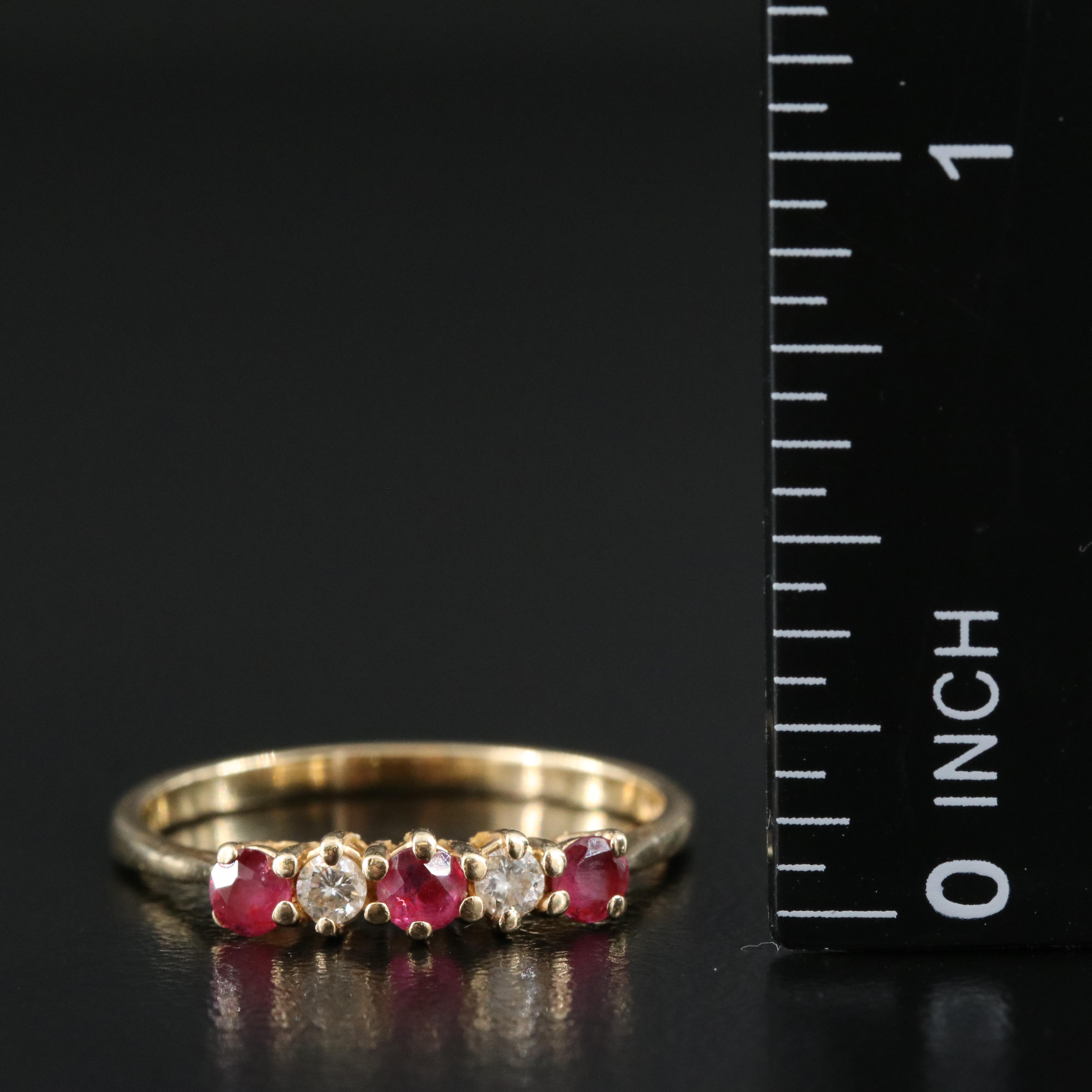 14K 0.12 CTW Diamond and Ruby Ring