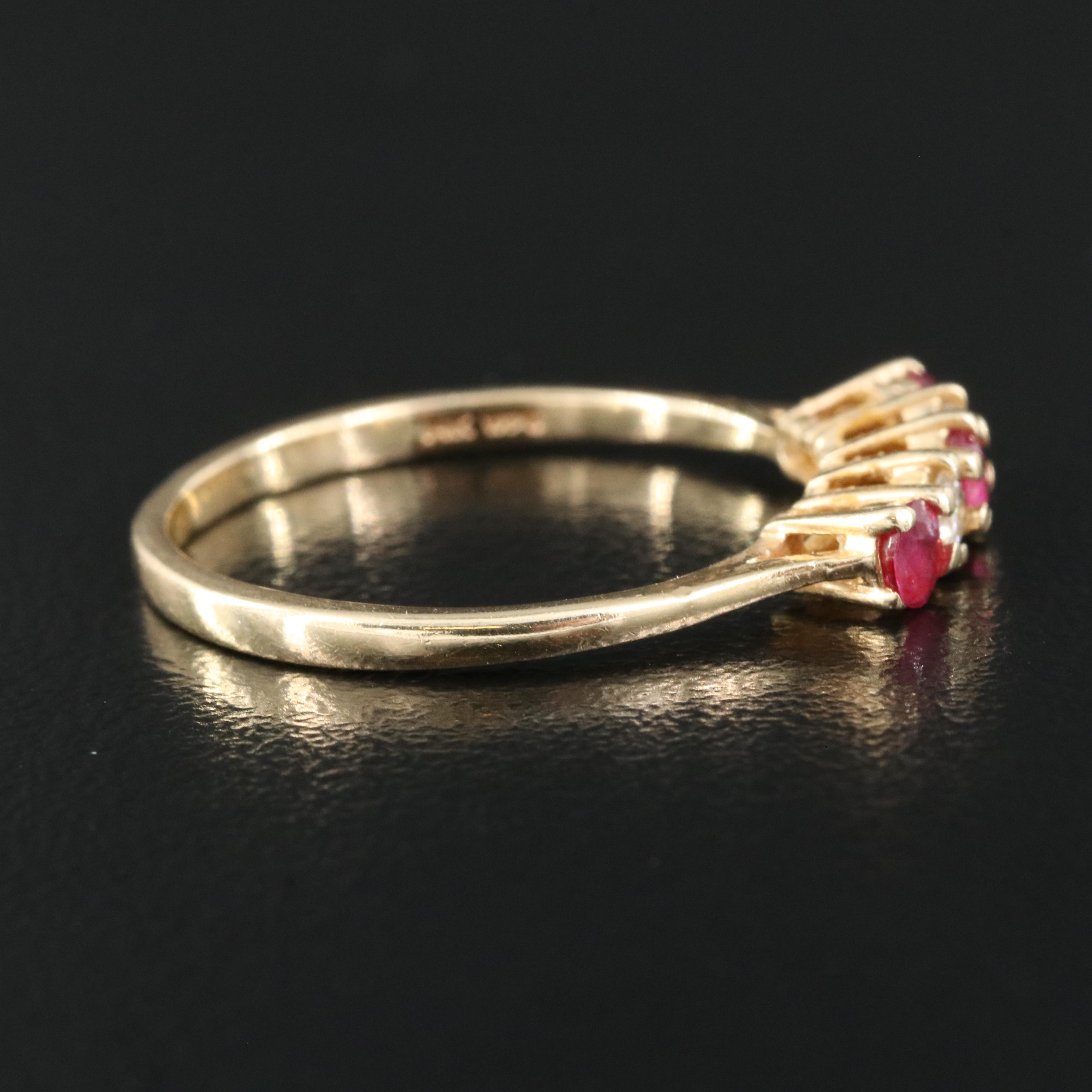 14K 0.12 CTW Diamond and Ruby Ring