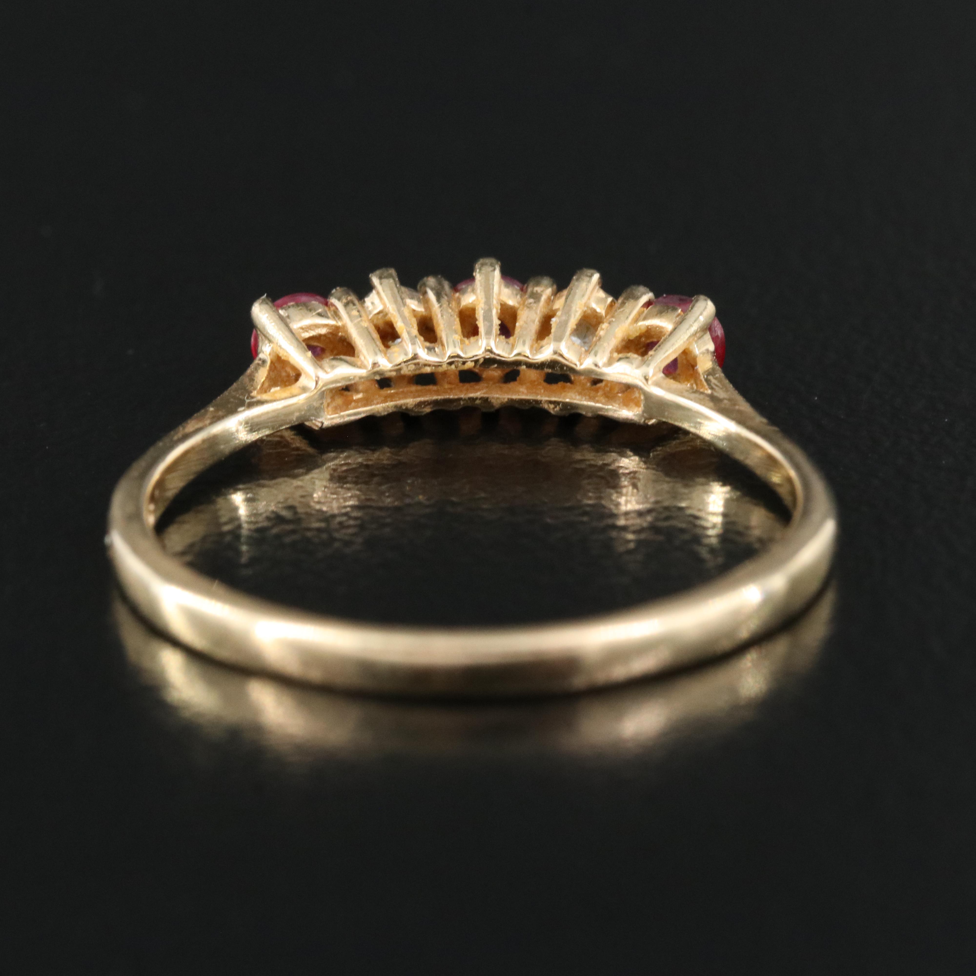 14K 0.12 CTW Diamond and Ruby Ring