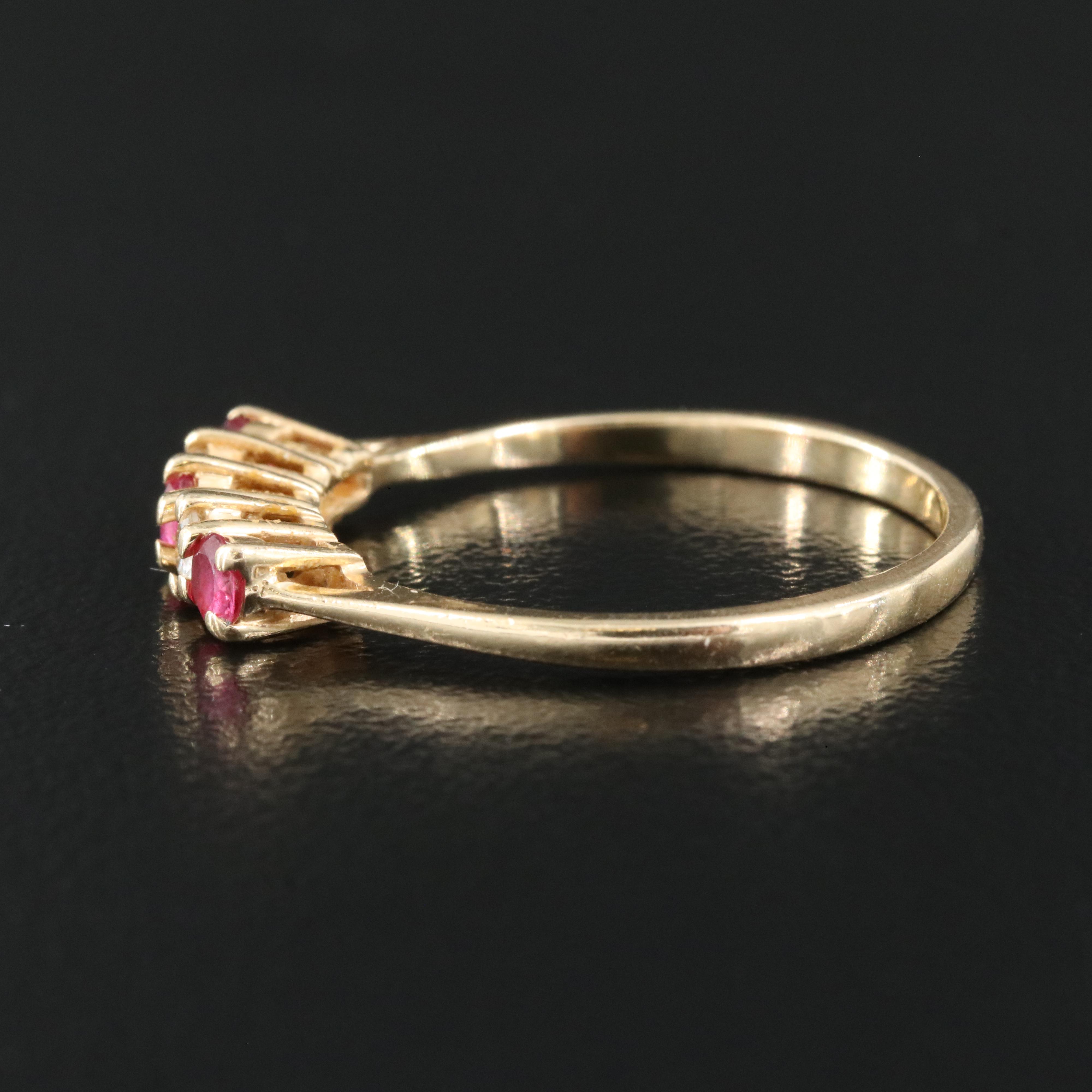 14K 0.12 CTW Diamond and Ruby Ring
