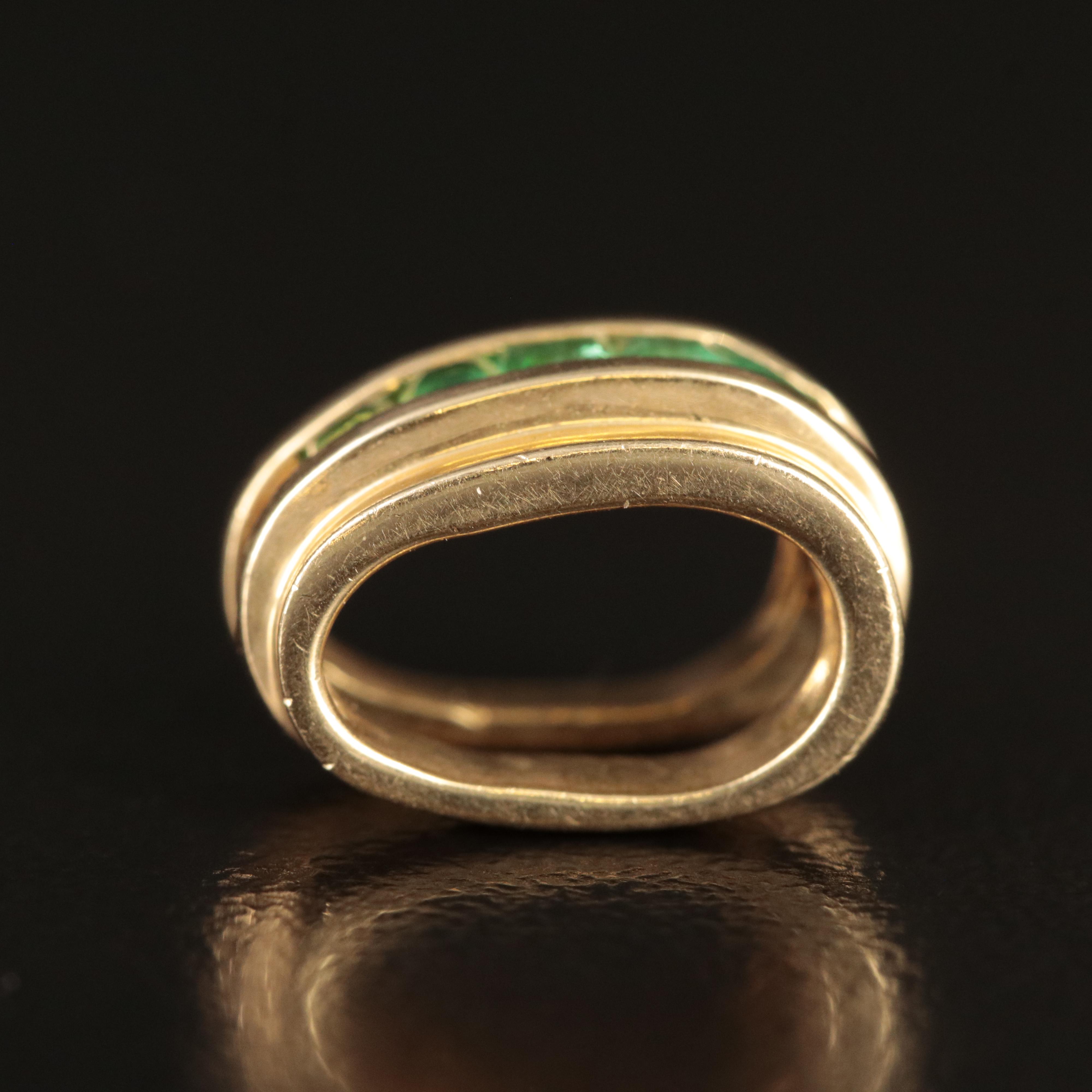 14K Emerald Slide Pendant