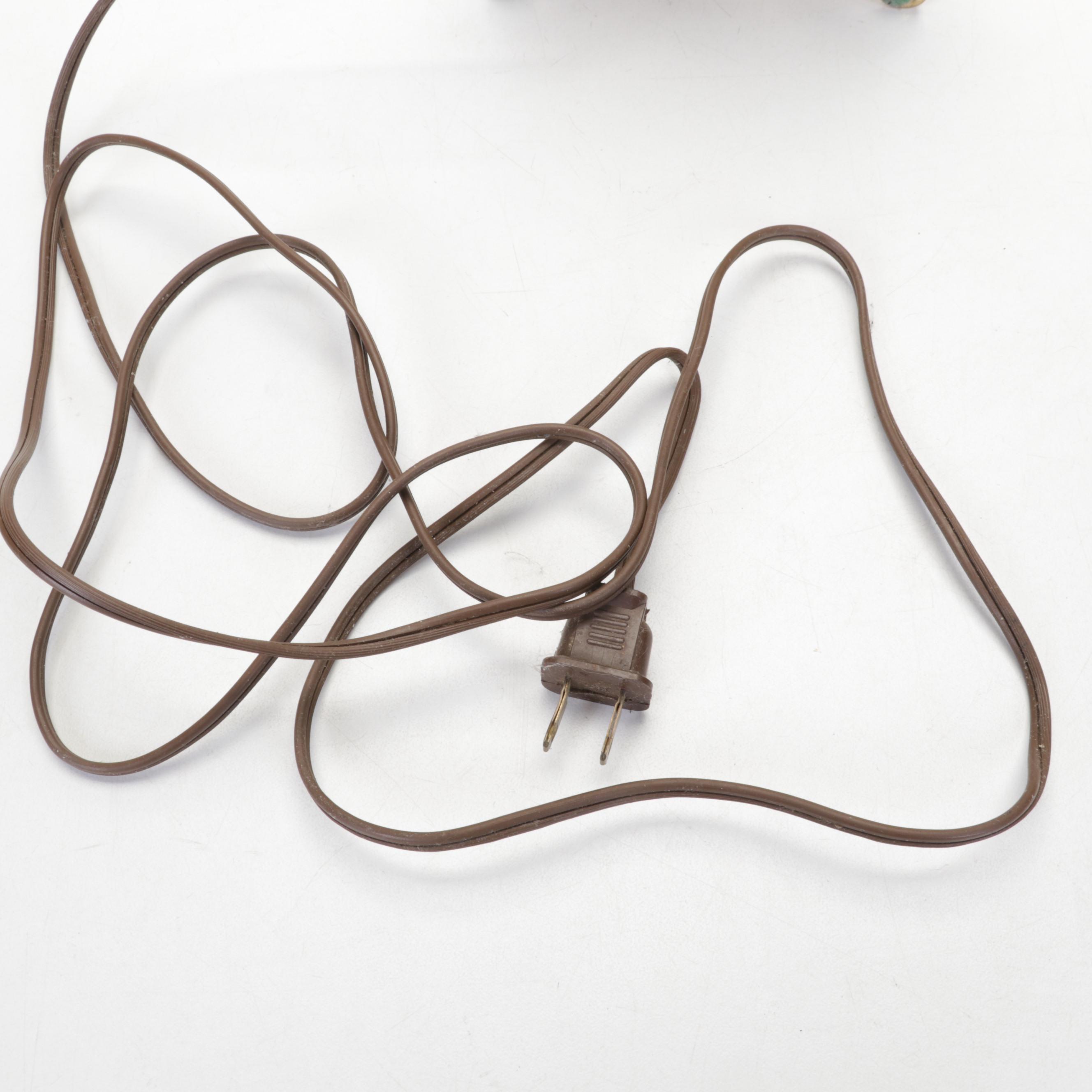 Fenton Hand-Painted Custard Glass Parlor Lamp, Burmese Satin Vase, Rose Bowl