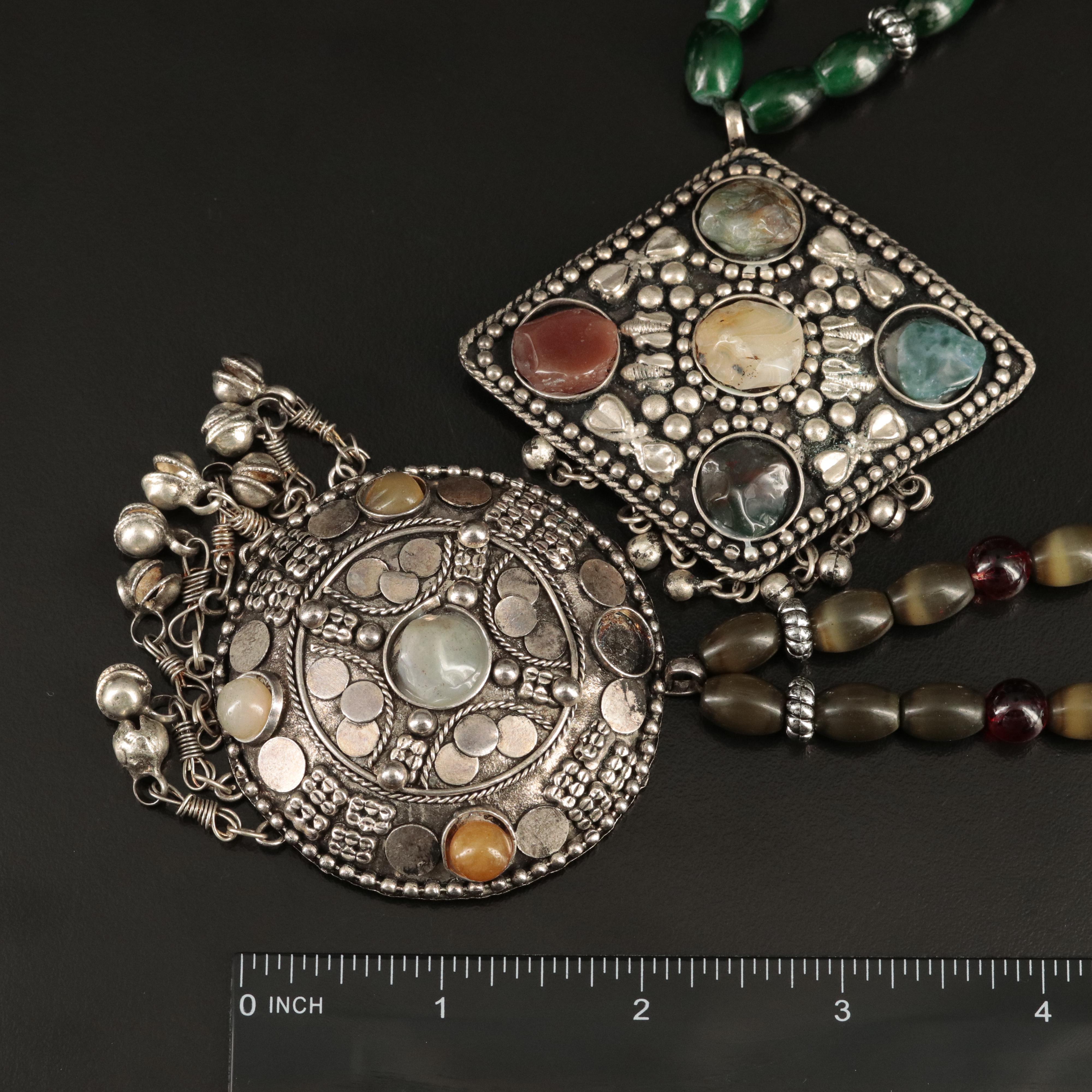 Agate and Jasper Assemblage Necklaces