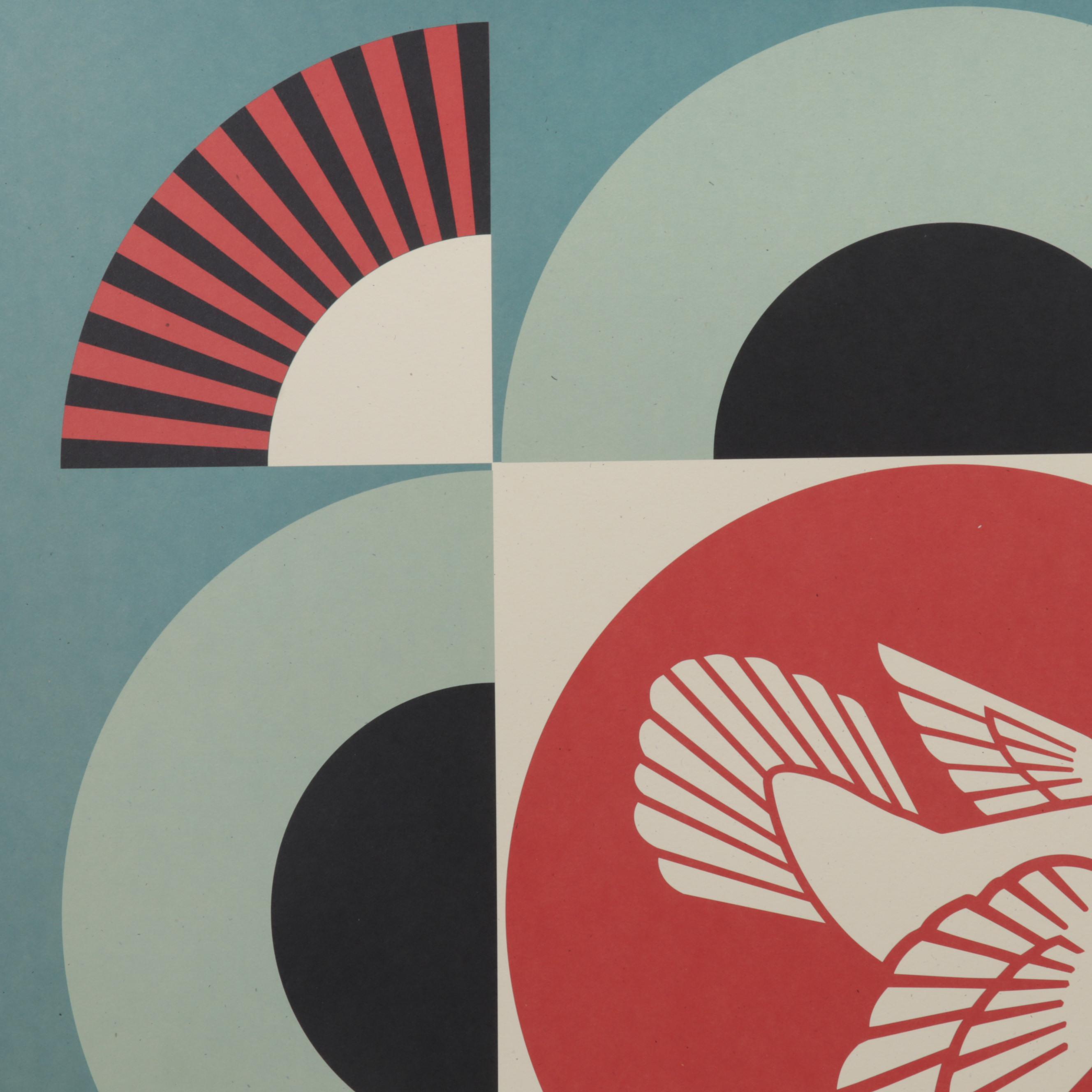 Shepard Fairey Offset Lithograph "Geometric Dove - Blue," 2023