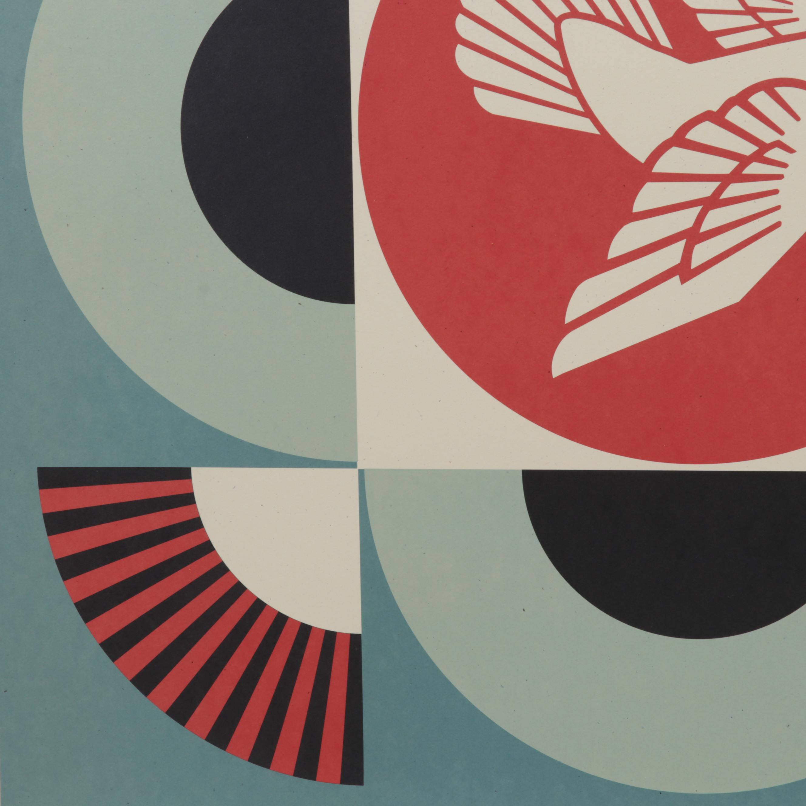 Shepard Fairey Offset Lithograph "Geometric Dove - Blue," 2023