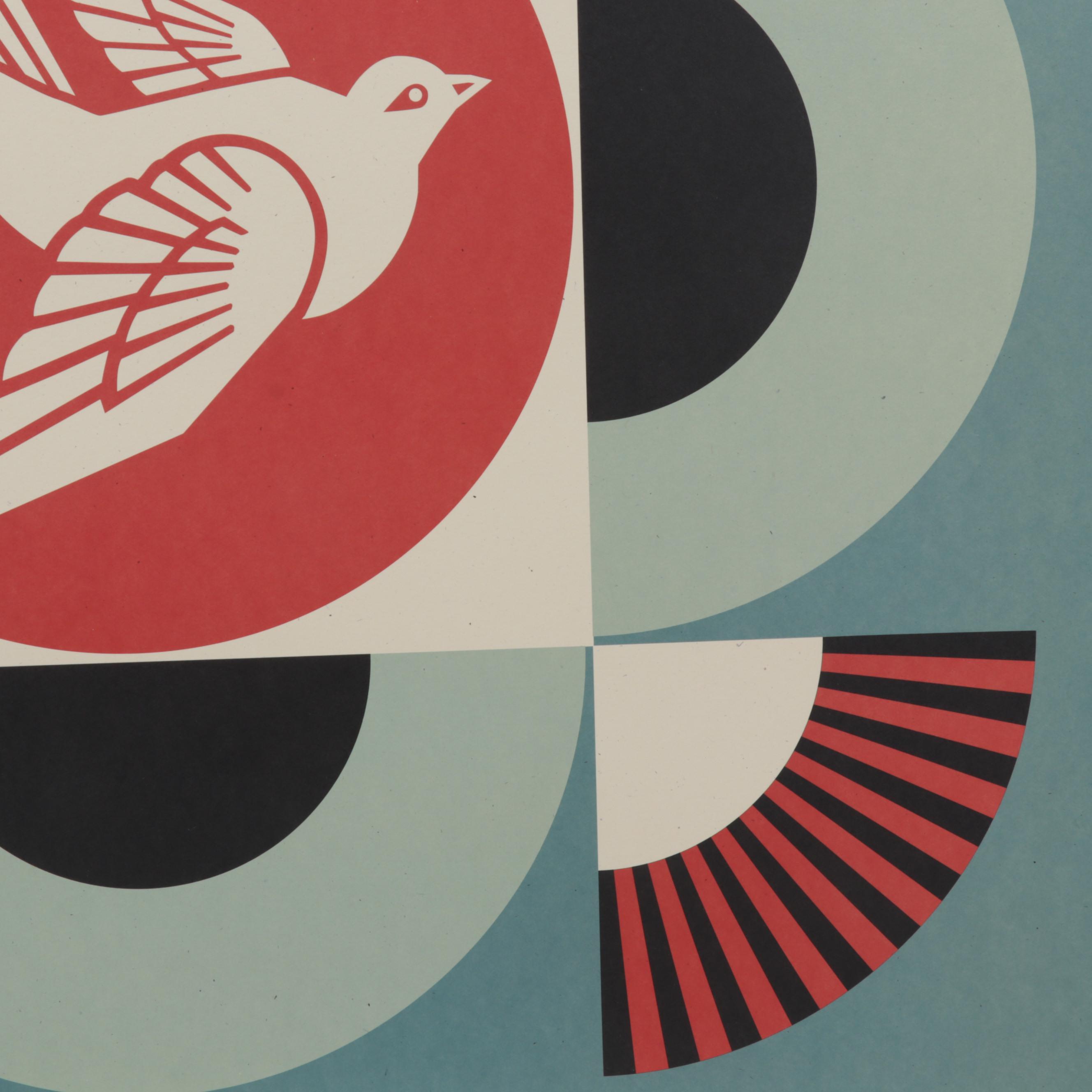 Shepard Fairey Offset Lithograph "Geometric Dove - Blue," 2023