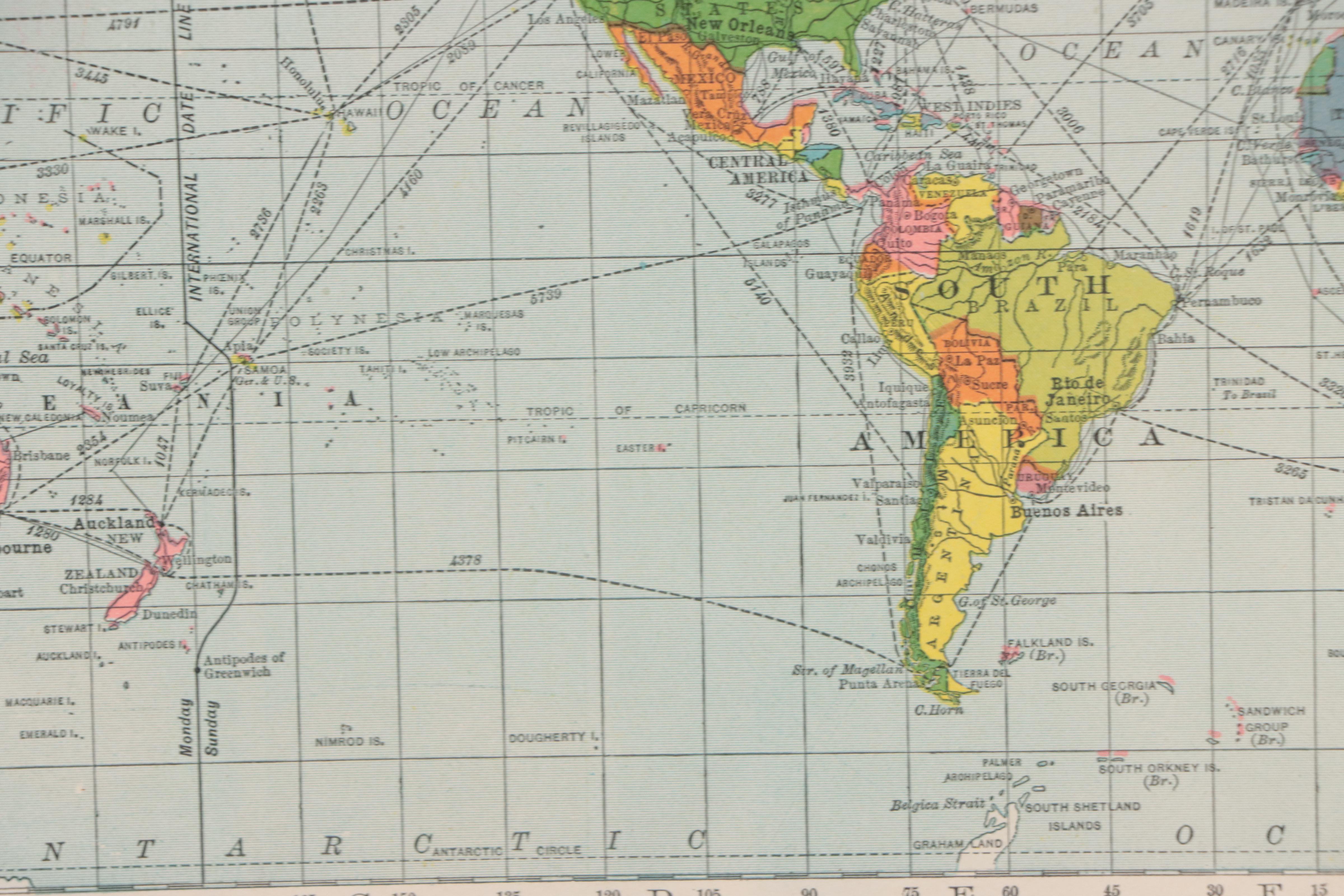C. S. Hammond & Co. Map "The World on Mercator's Projection," 1909