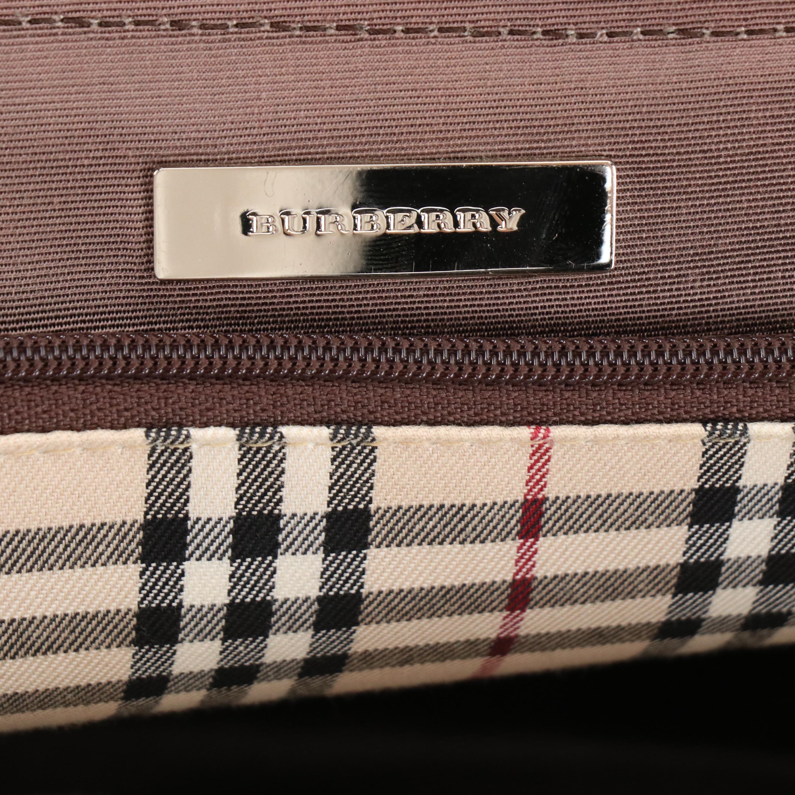 Burberry Zip Handbag in Dark Brown Crossgrain Leather