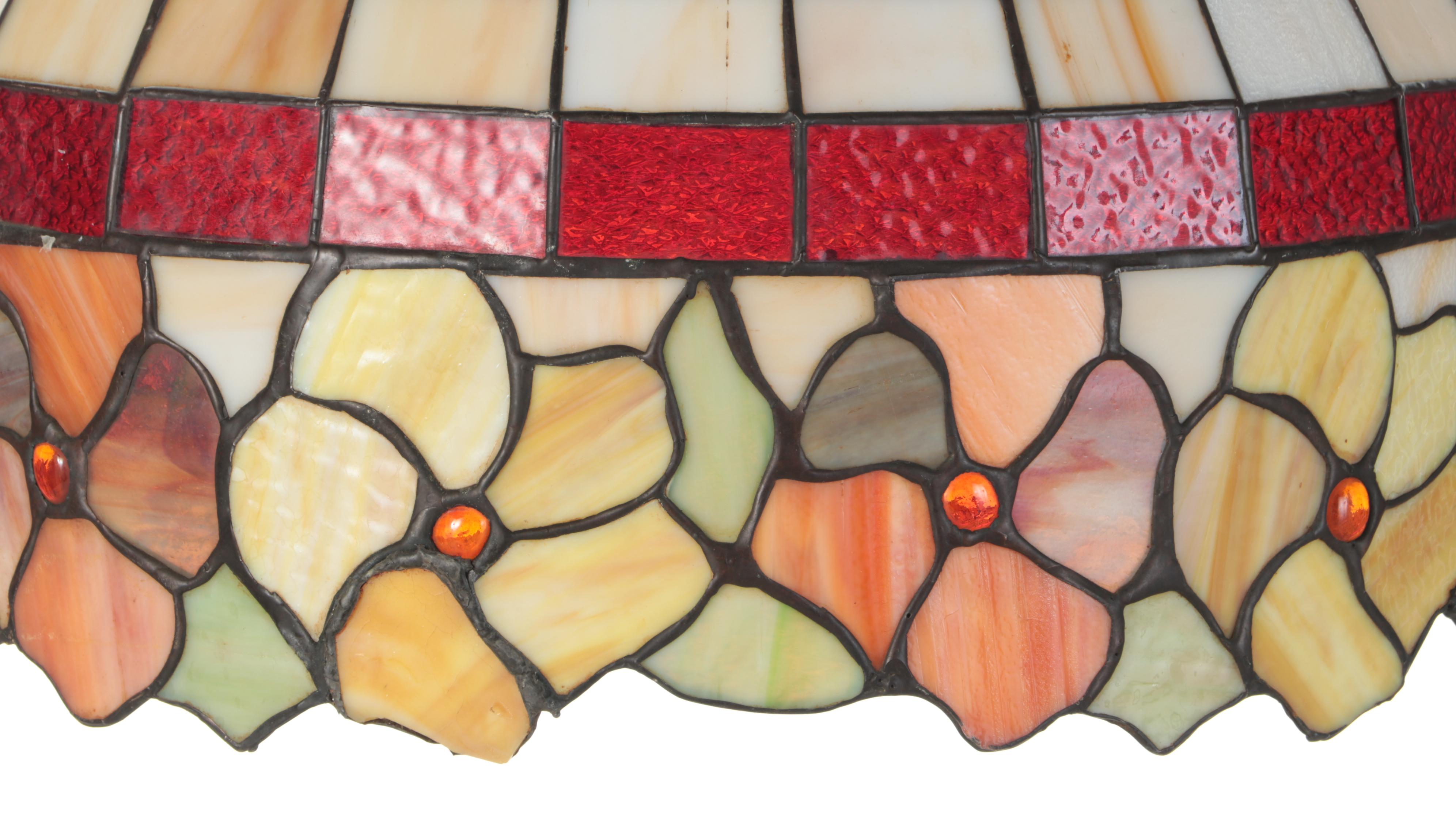 Gramercy Park Lighting Slag Glass and Red Pebbled Glass Pendant, Mid/ Late 20th