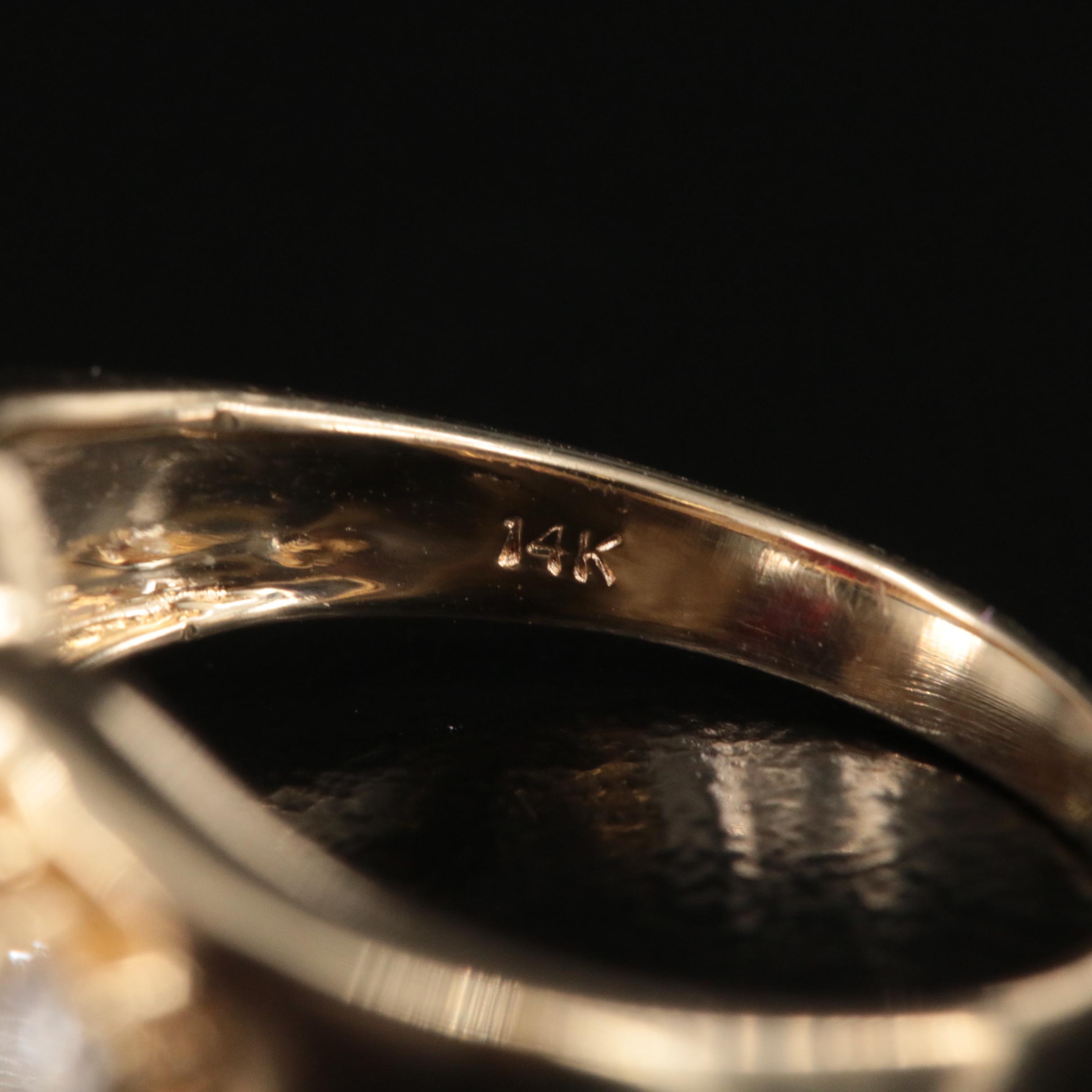 14K Garnet and Diamond Ring