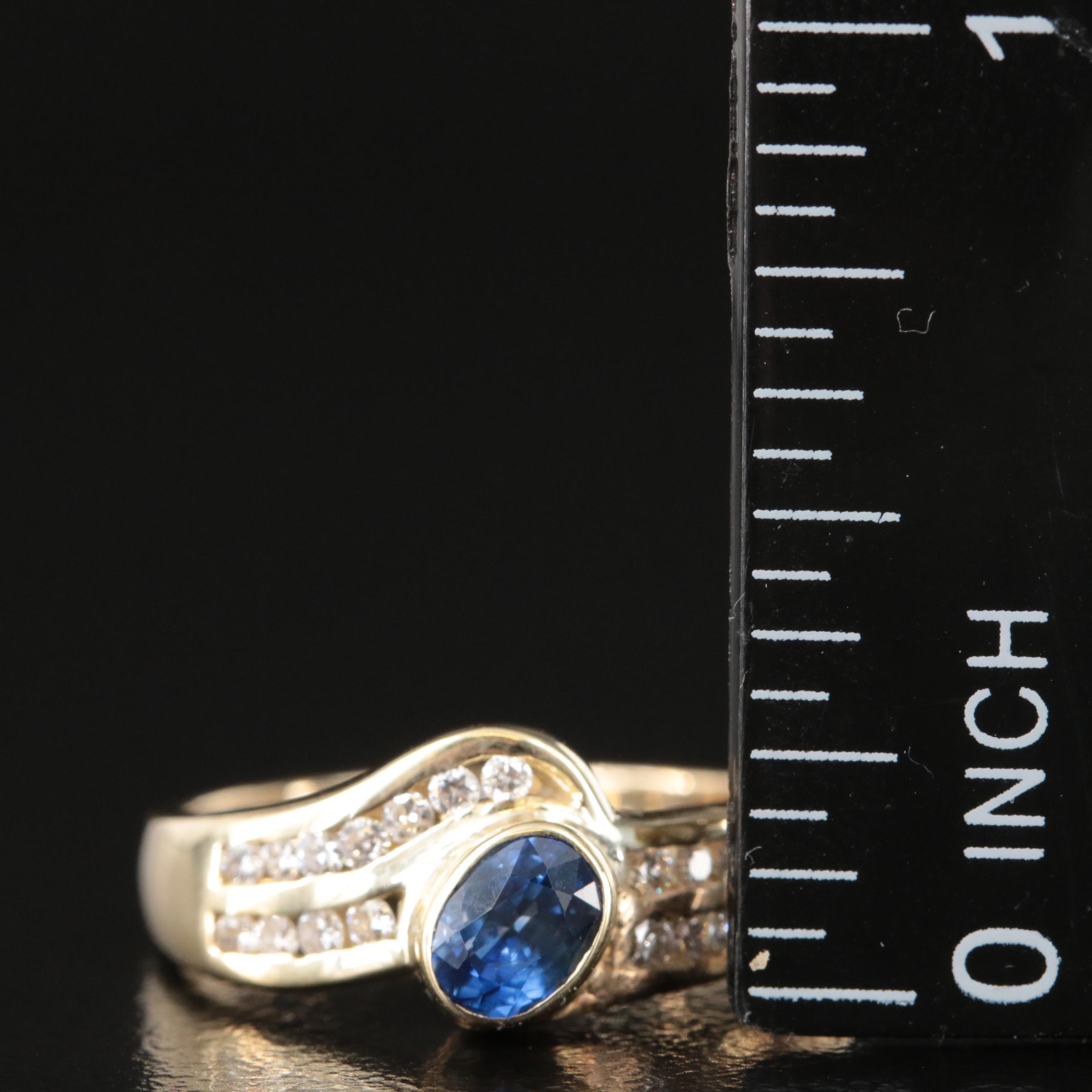 14K Sapphire and Diamond Ring