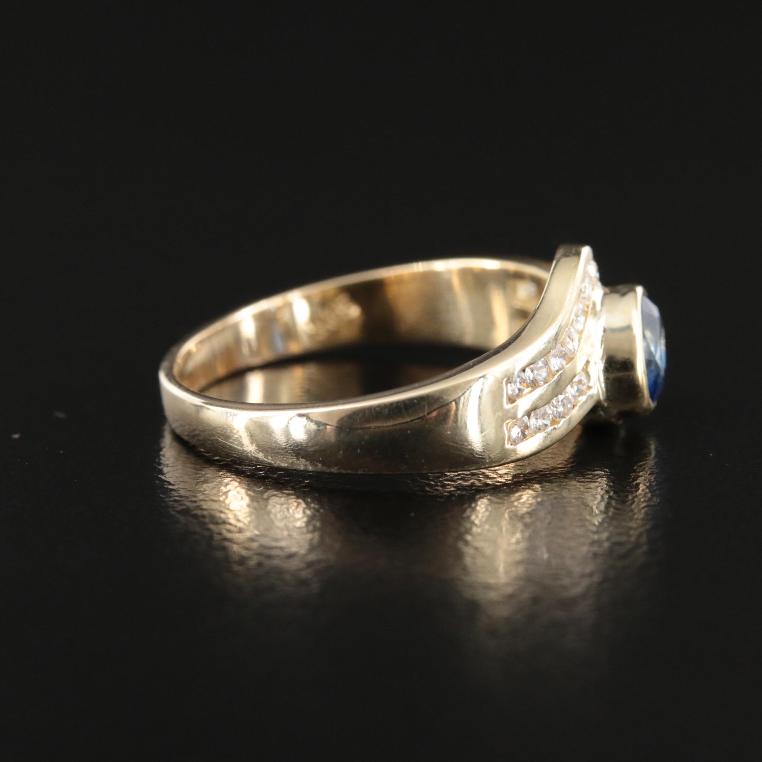 14K Sapphire and Diamond Ring