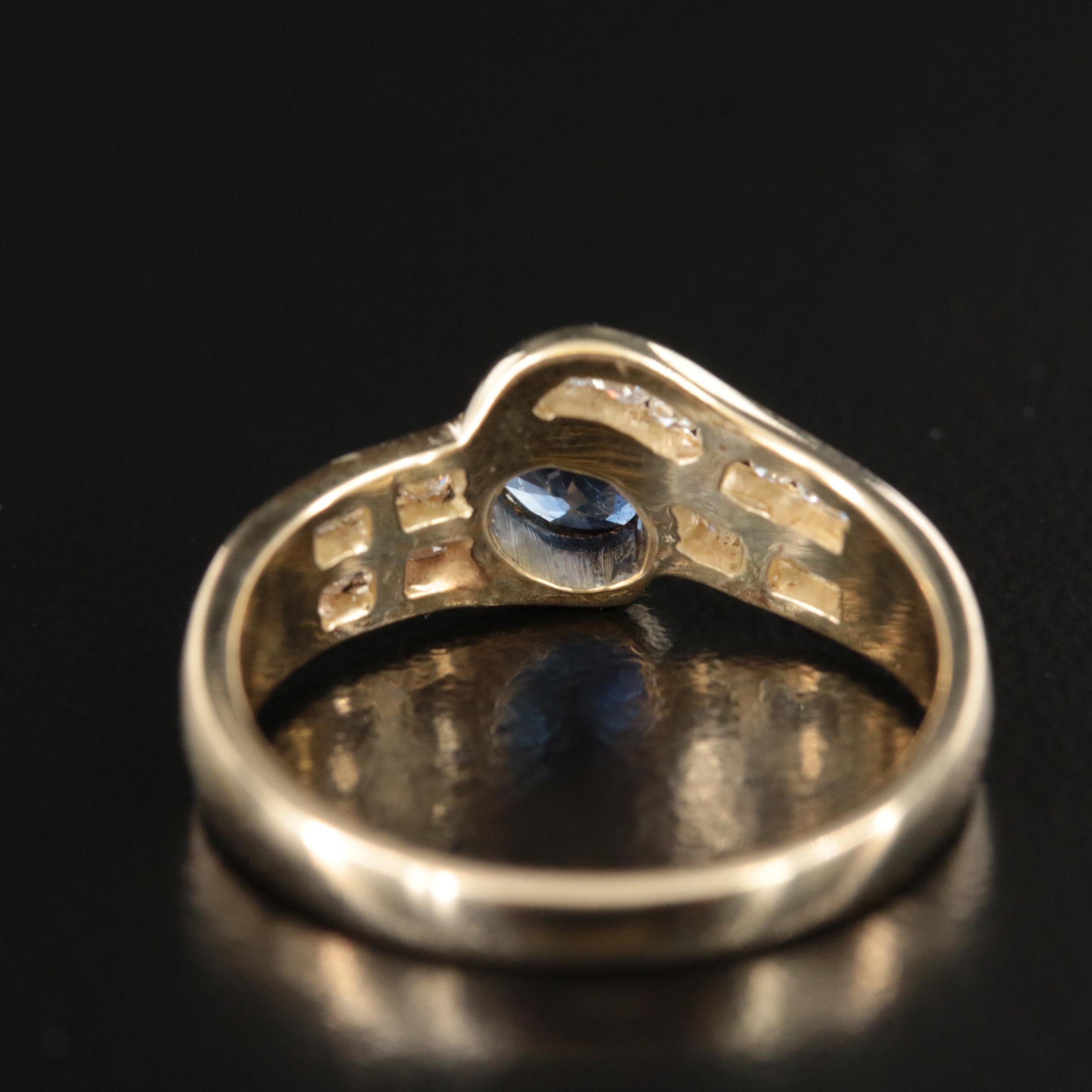 14K Sapphire and Diamond Ring