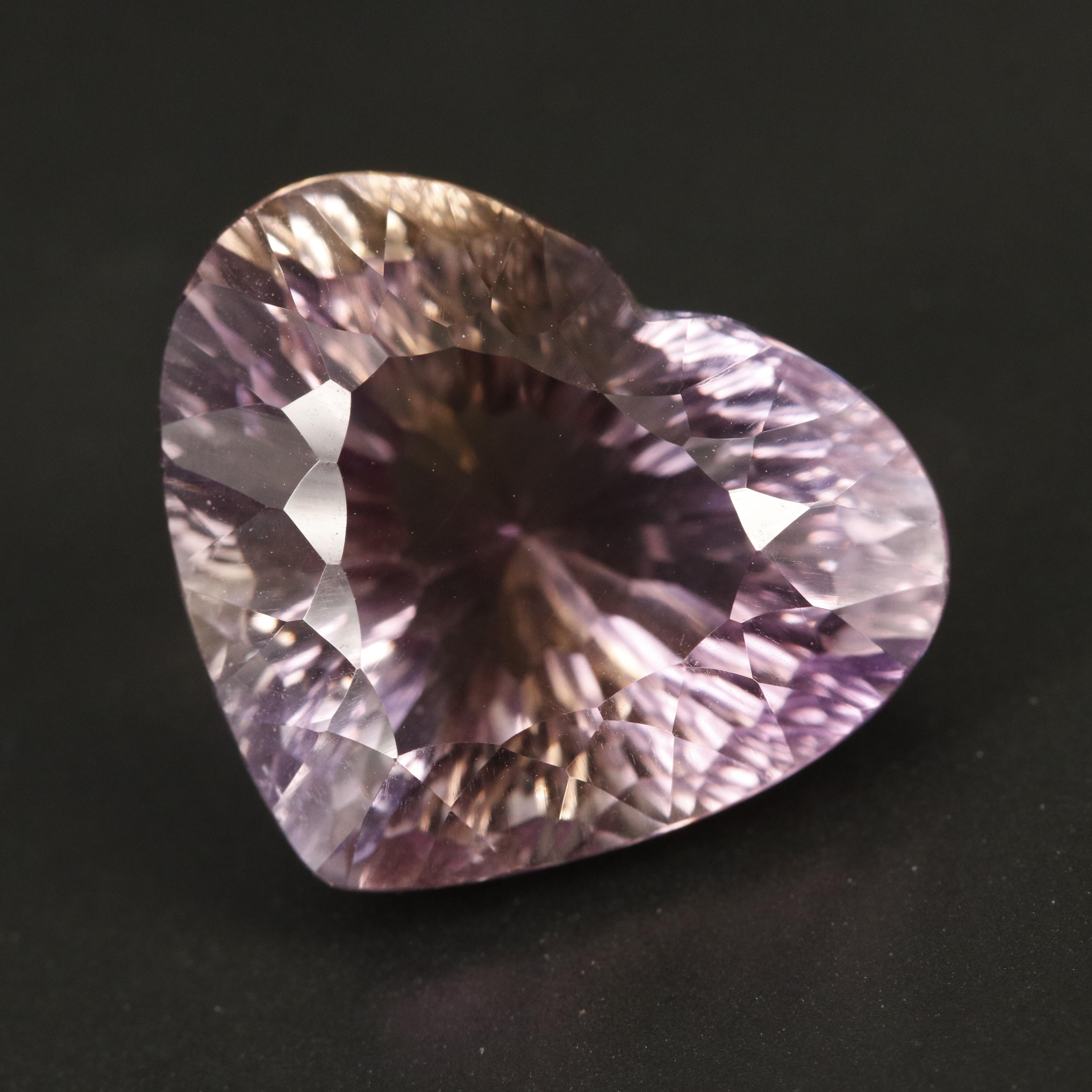 Loose 19.54 CT Heart Fantasy Faceted Ametrine