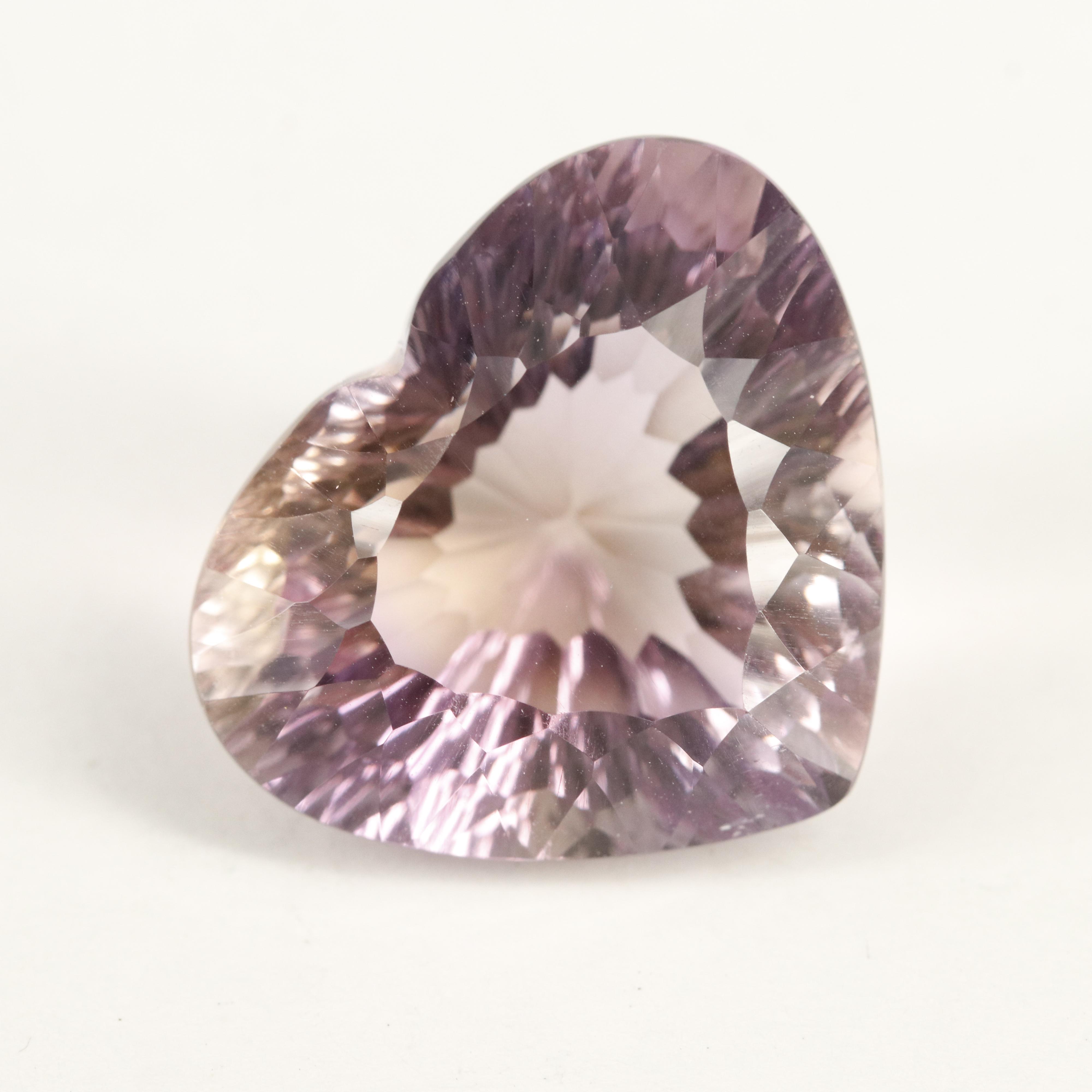 Loose 19.54 CT Heart Fantasy Faceted Ametrine