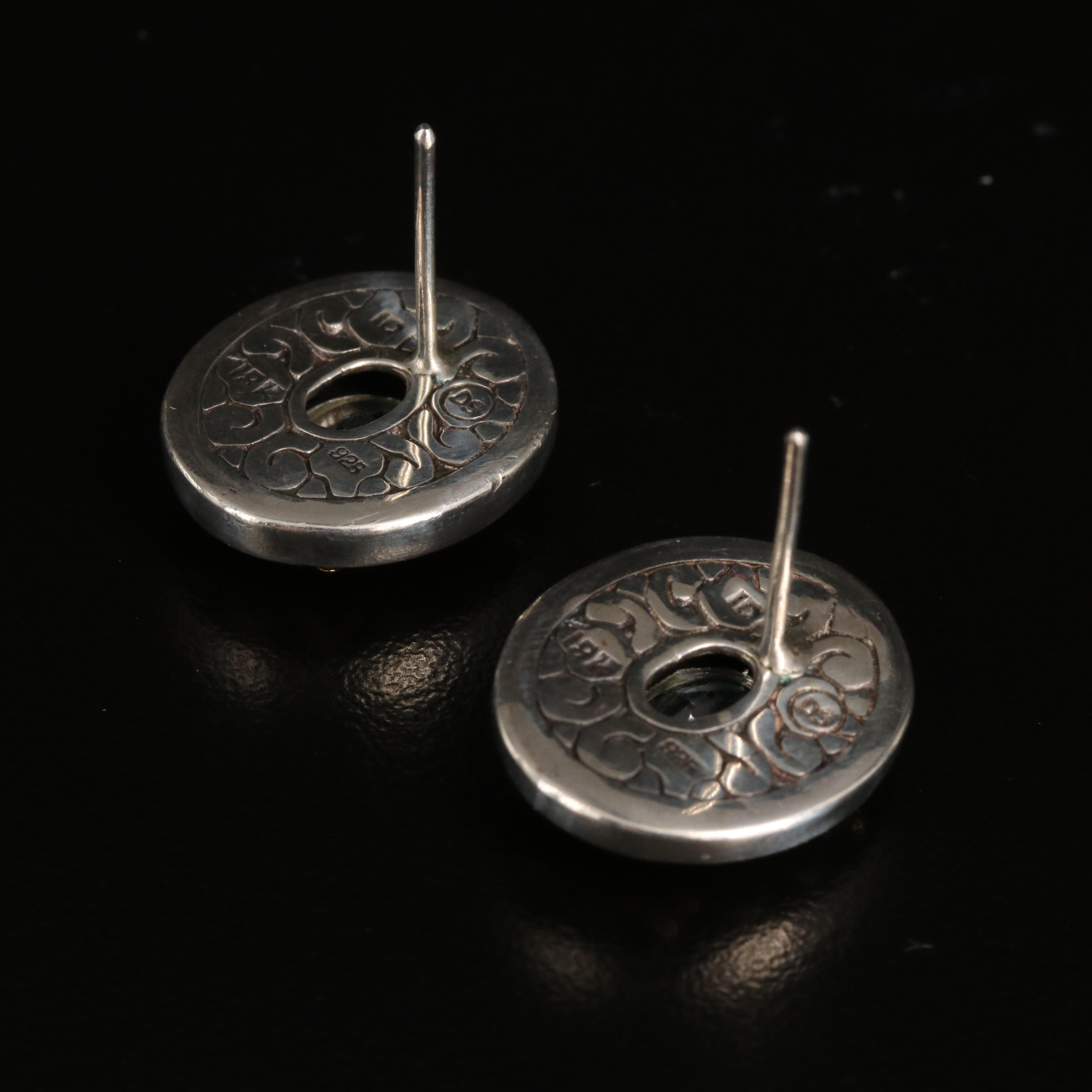 Sterling Swiss Blue Topaz Earrings with 18K Accents