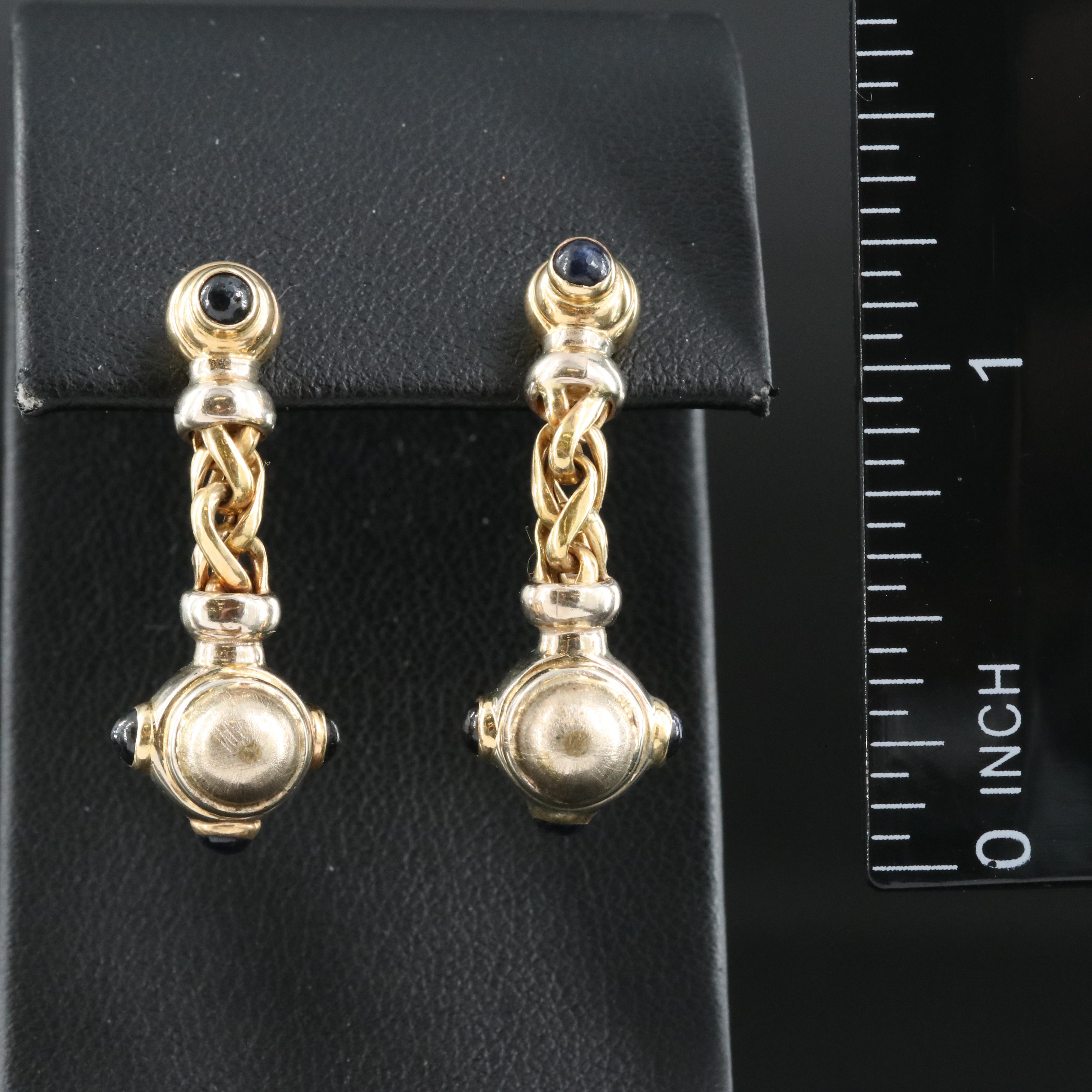 Italian 14K Sapphire Earrings