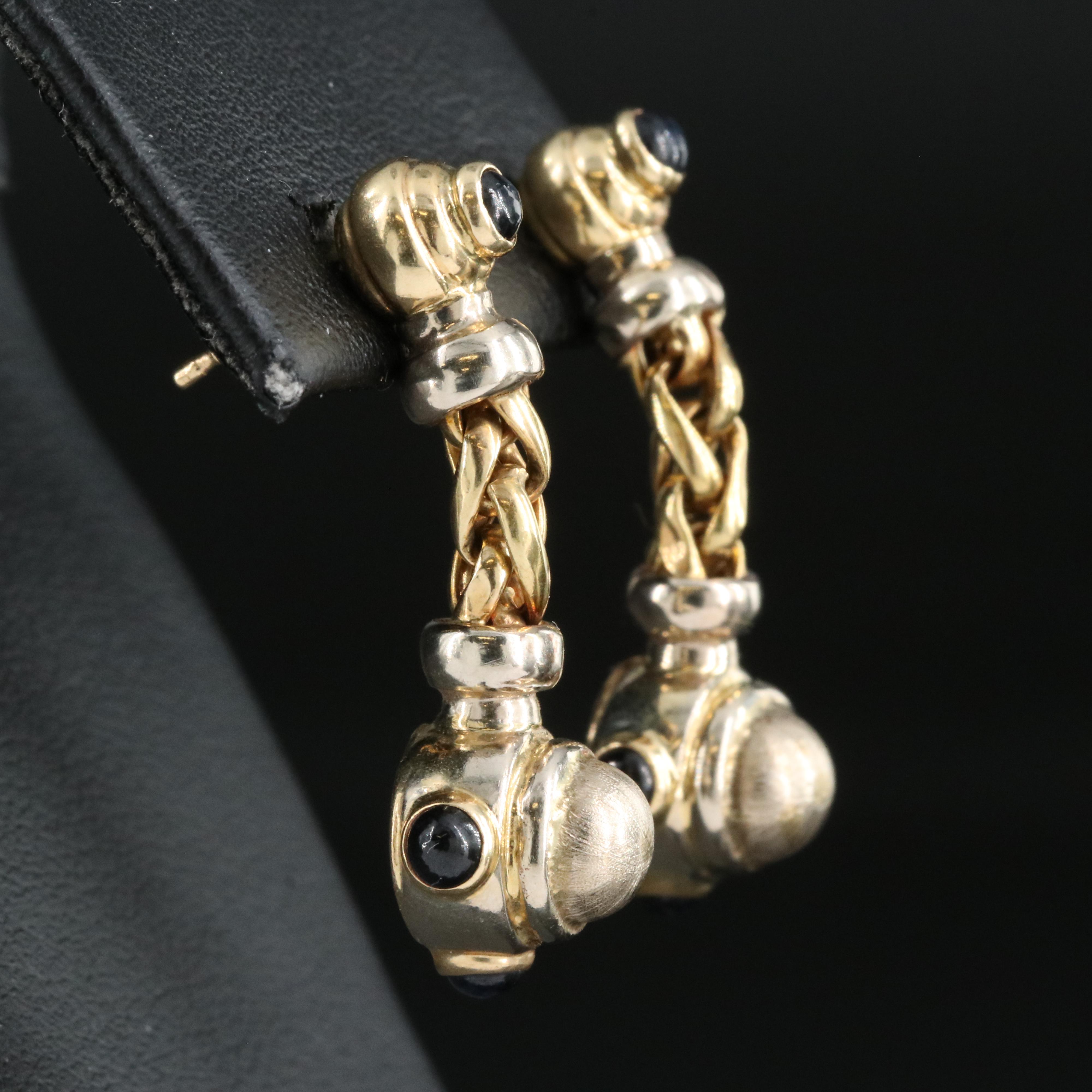 Italian 14K Sapphire Earrings