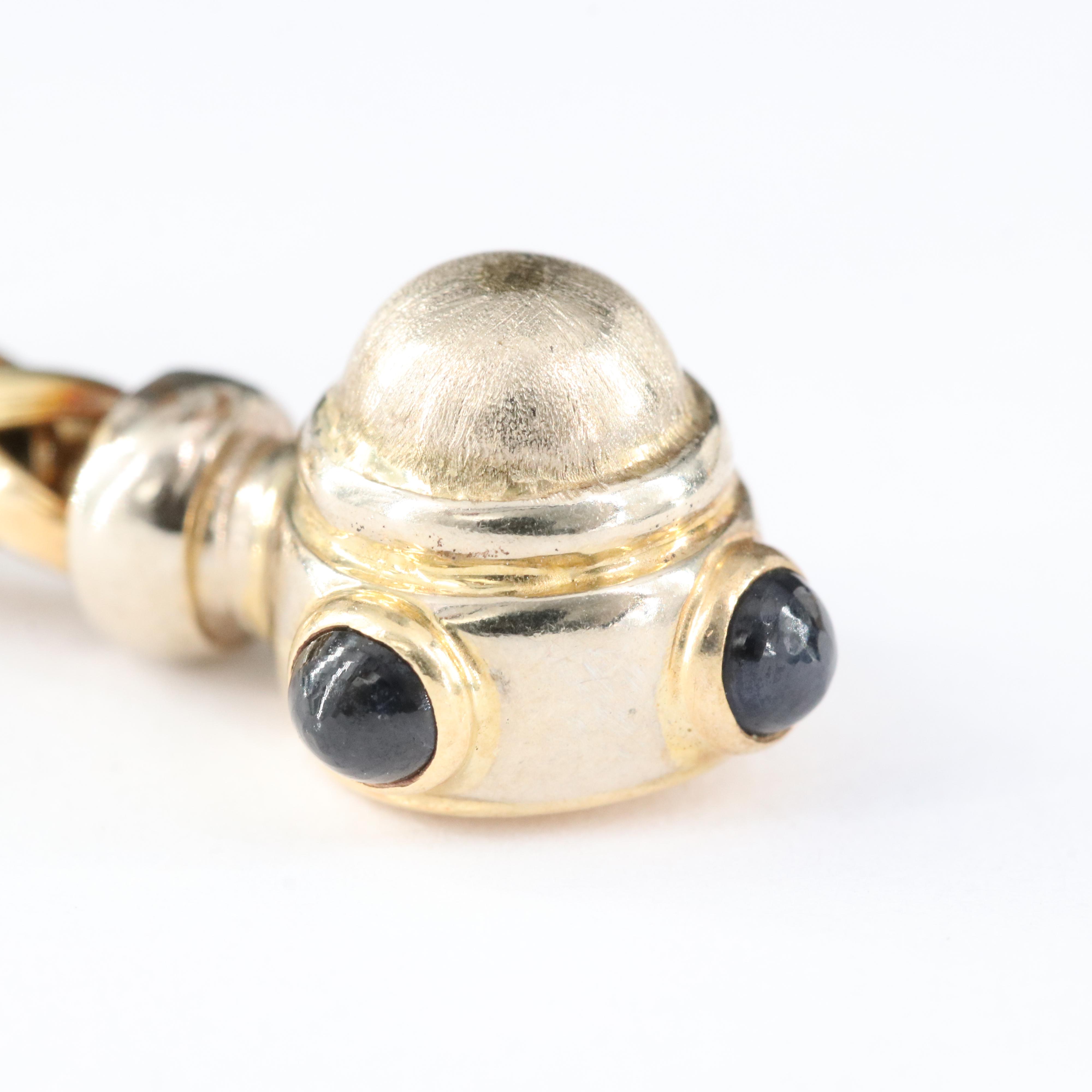 Italian 14K Sapphire Earrings