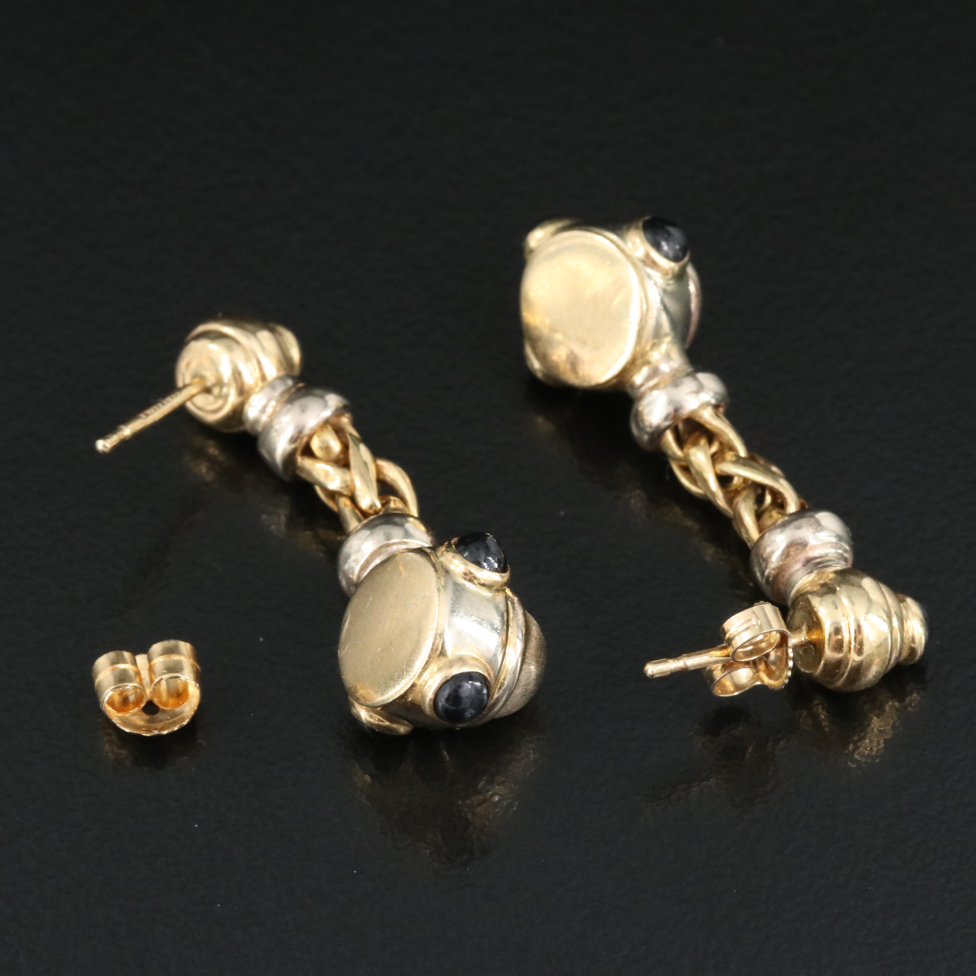 Italian 14K Sapphire Earrings