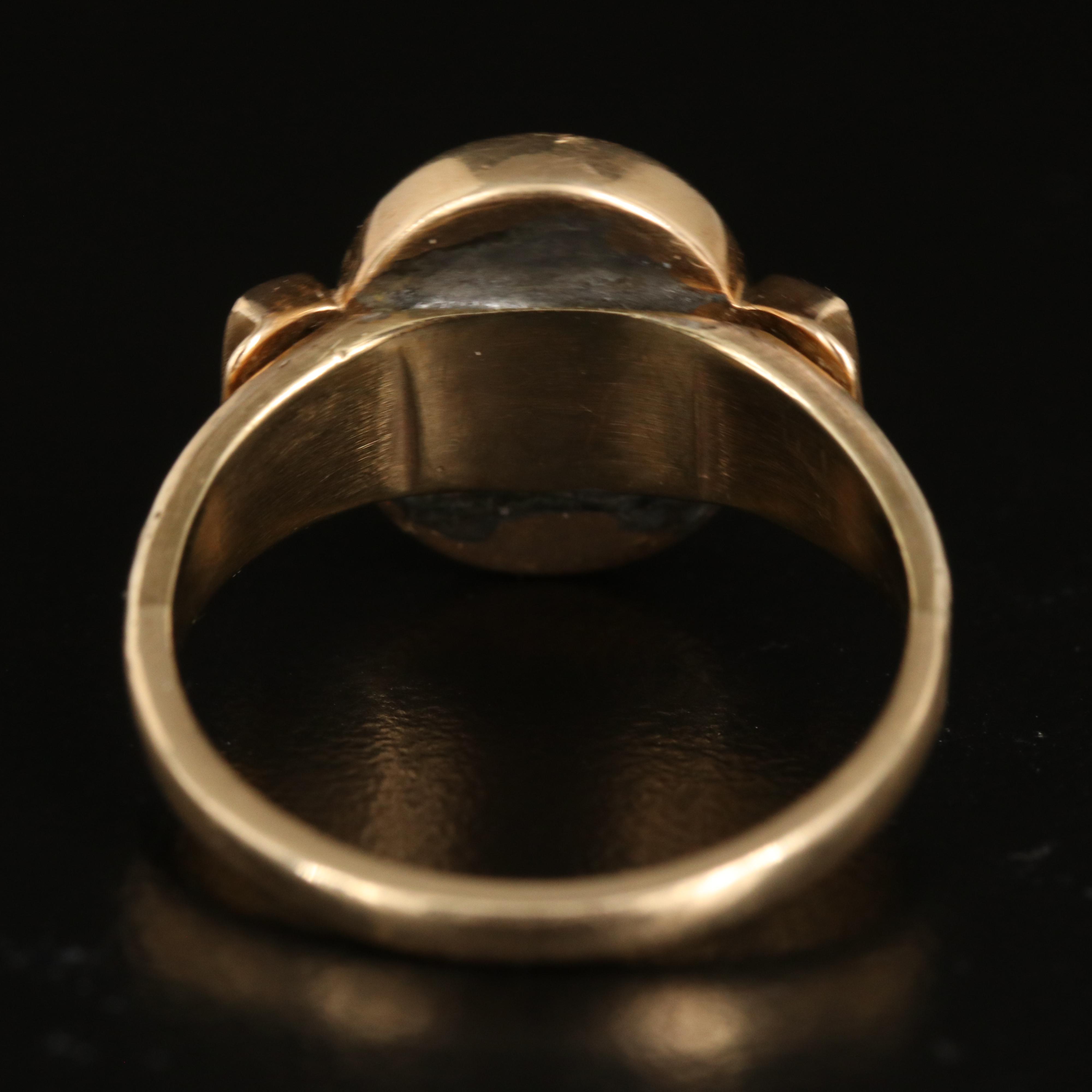 Victorian 14K Onyx and Diamond Seal Ring