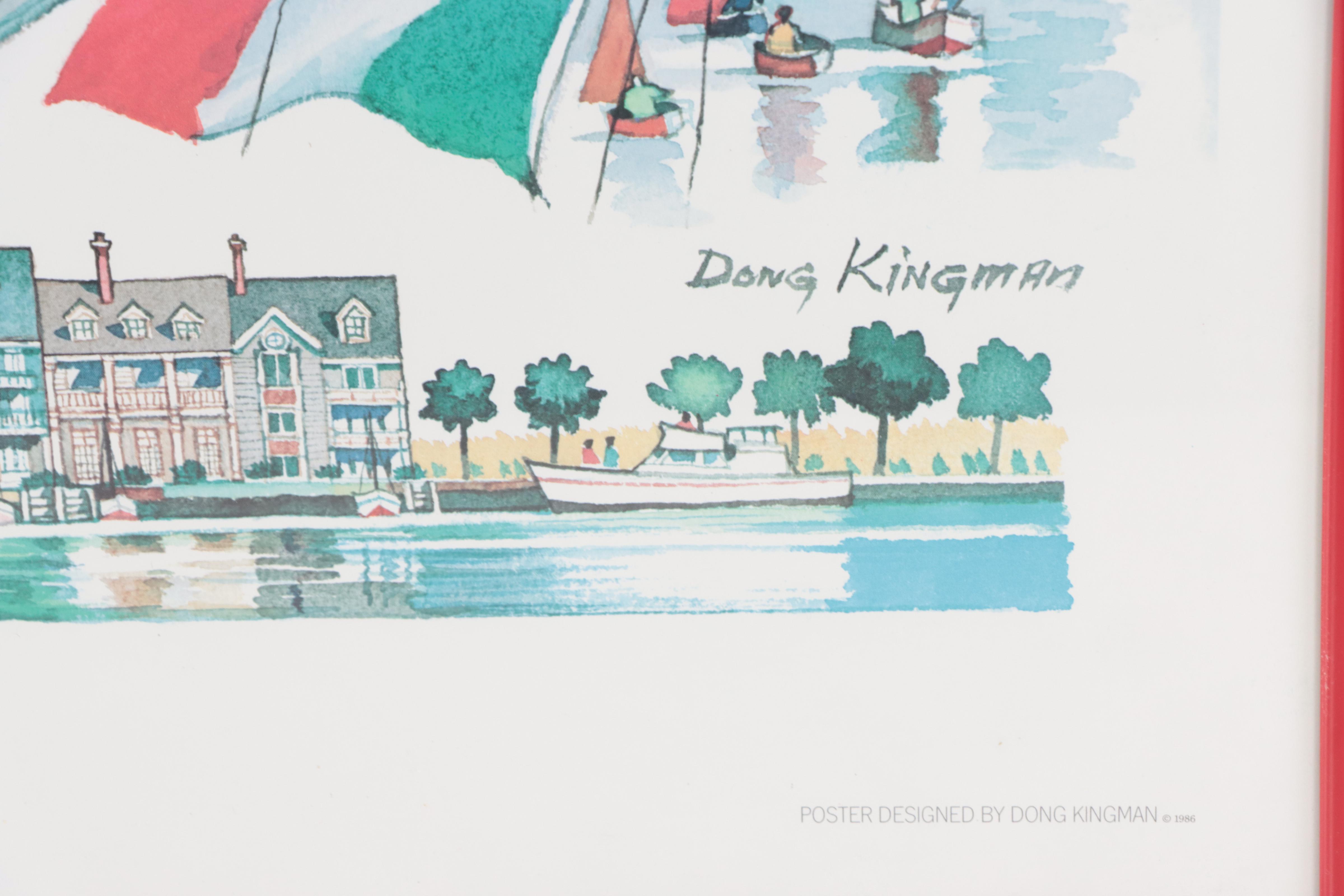 Offset Lithograph After Dong Kingman "Port Liberté," 21st Century