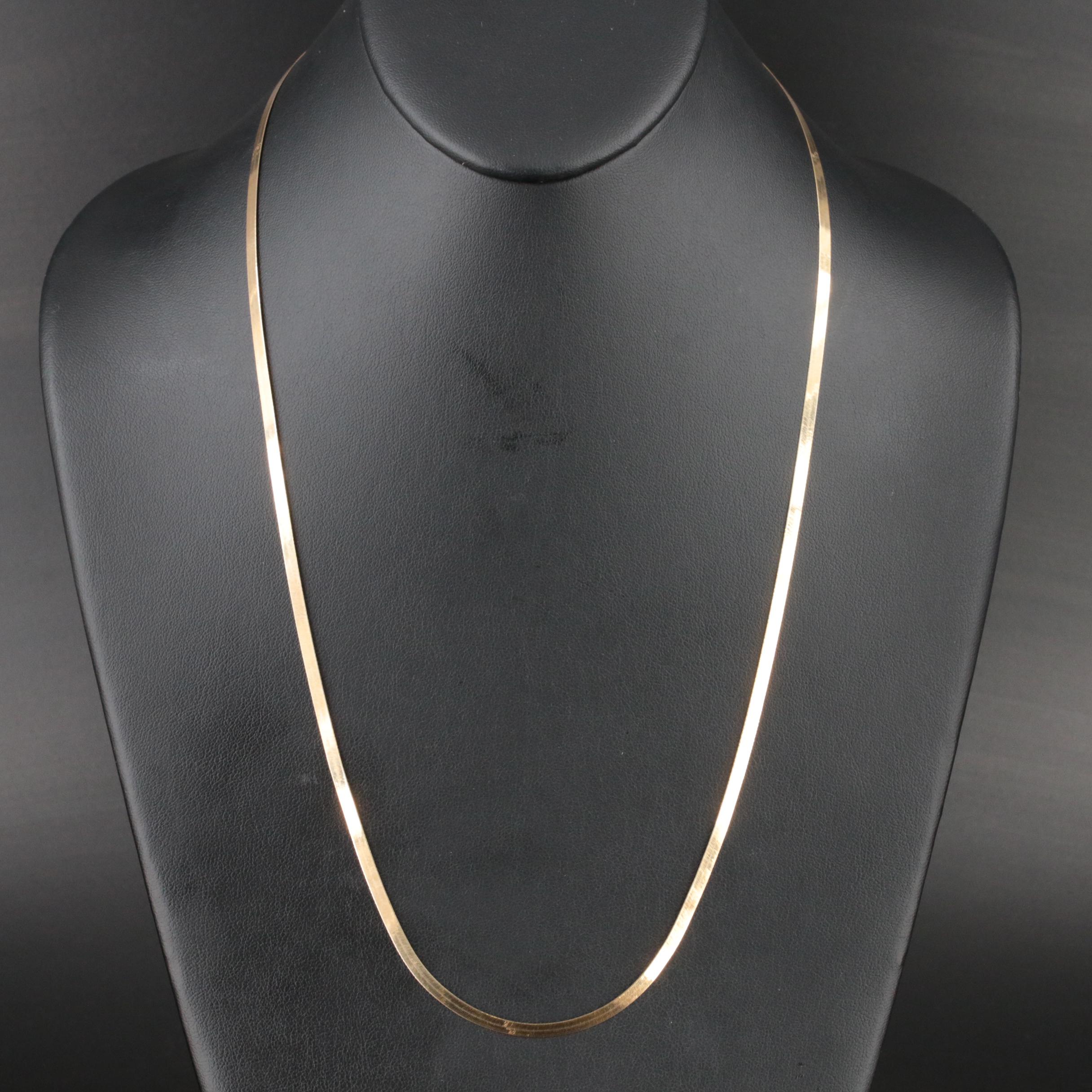 14K Herringbone Chain Necklace