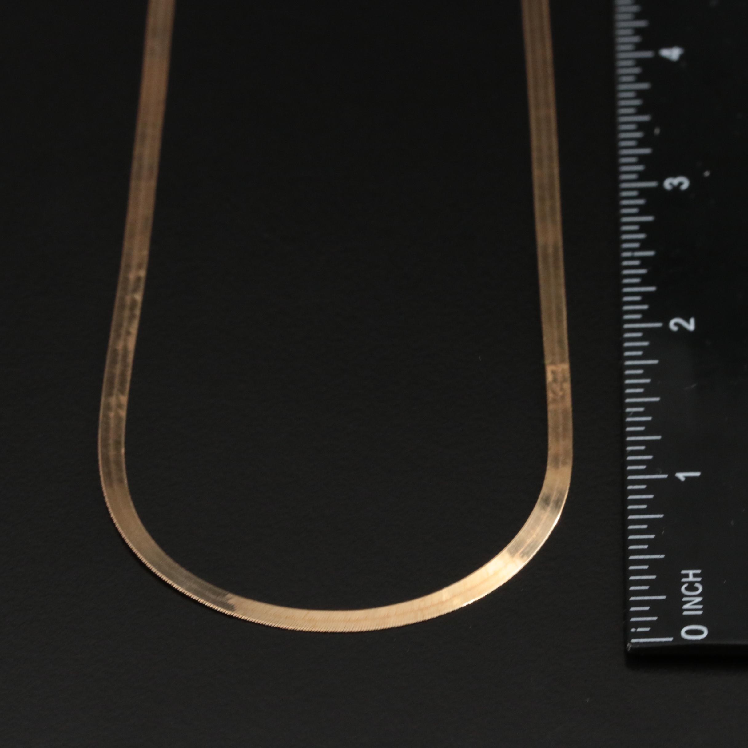 14K Herringbone Chain Necklace