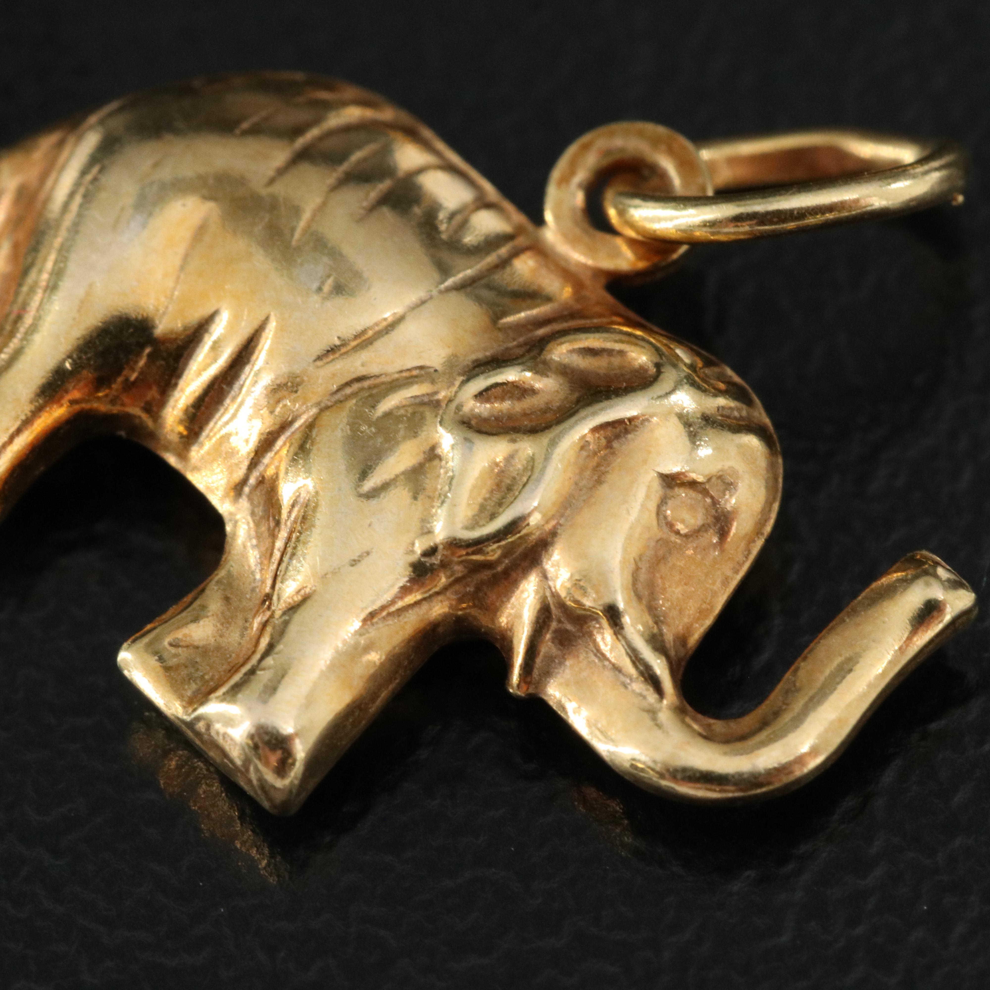 Italian 14K Elephant Pendants