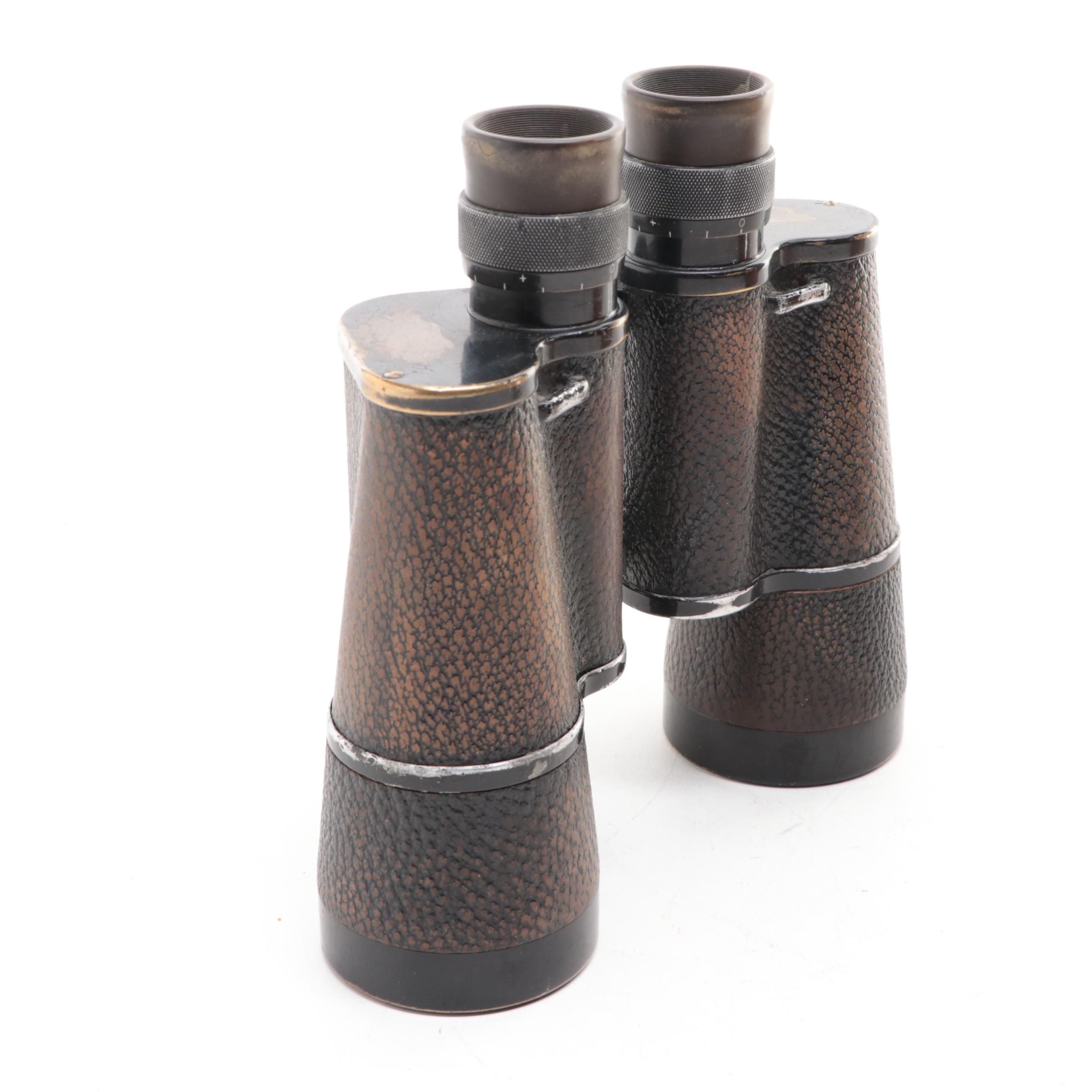 WWII Era Carl Zeiss 7 x 50 Binoculars with Leather Case