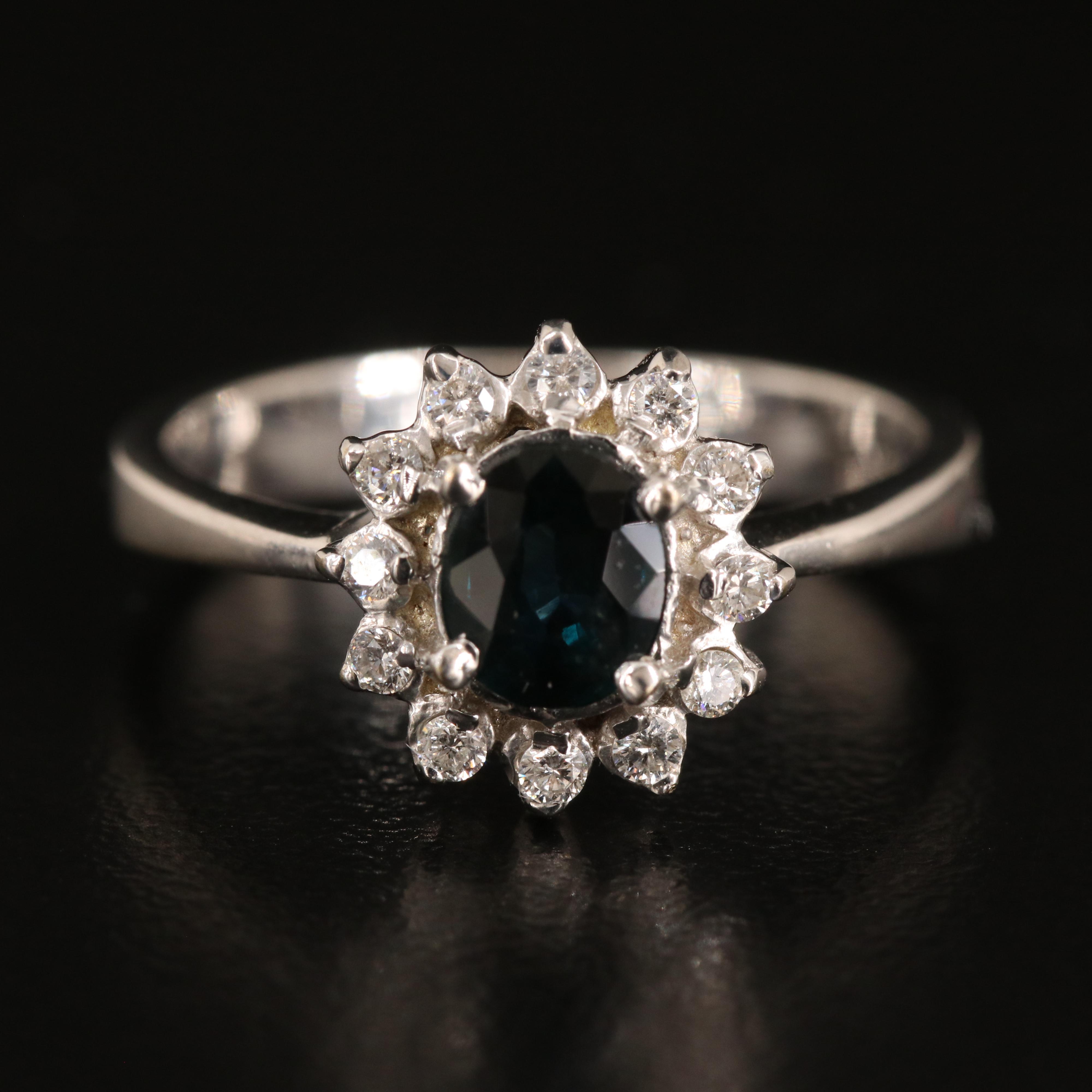 14K Sapphire and Diamond Ring