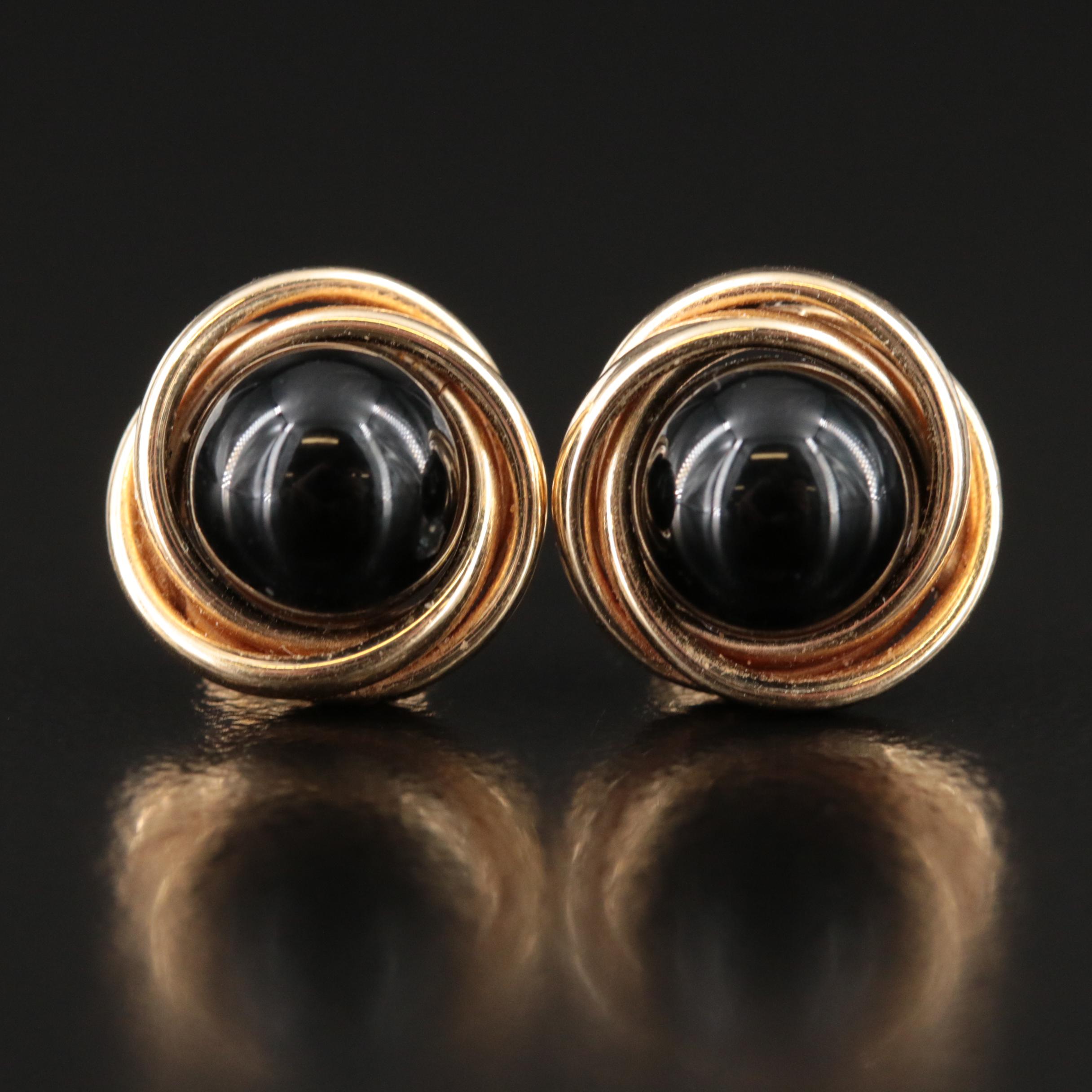 14K Black Onyx Earrings